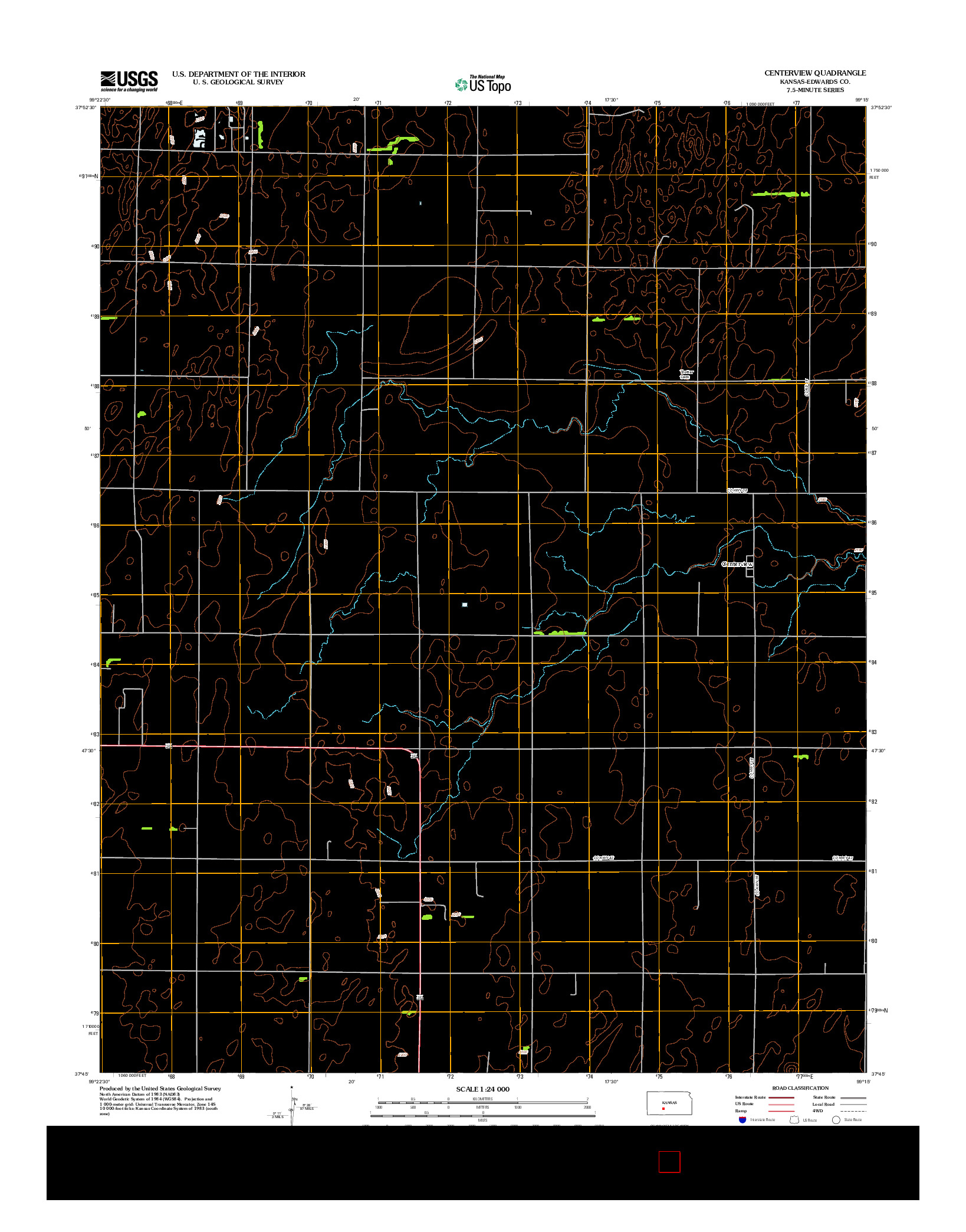 USGS US TOPO 7.5-MINUTE MAP FOR CENTERVIEW, KS 2012