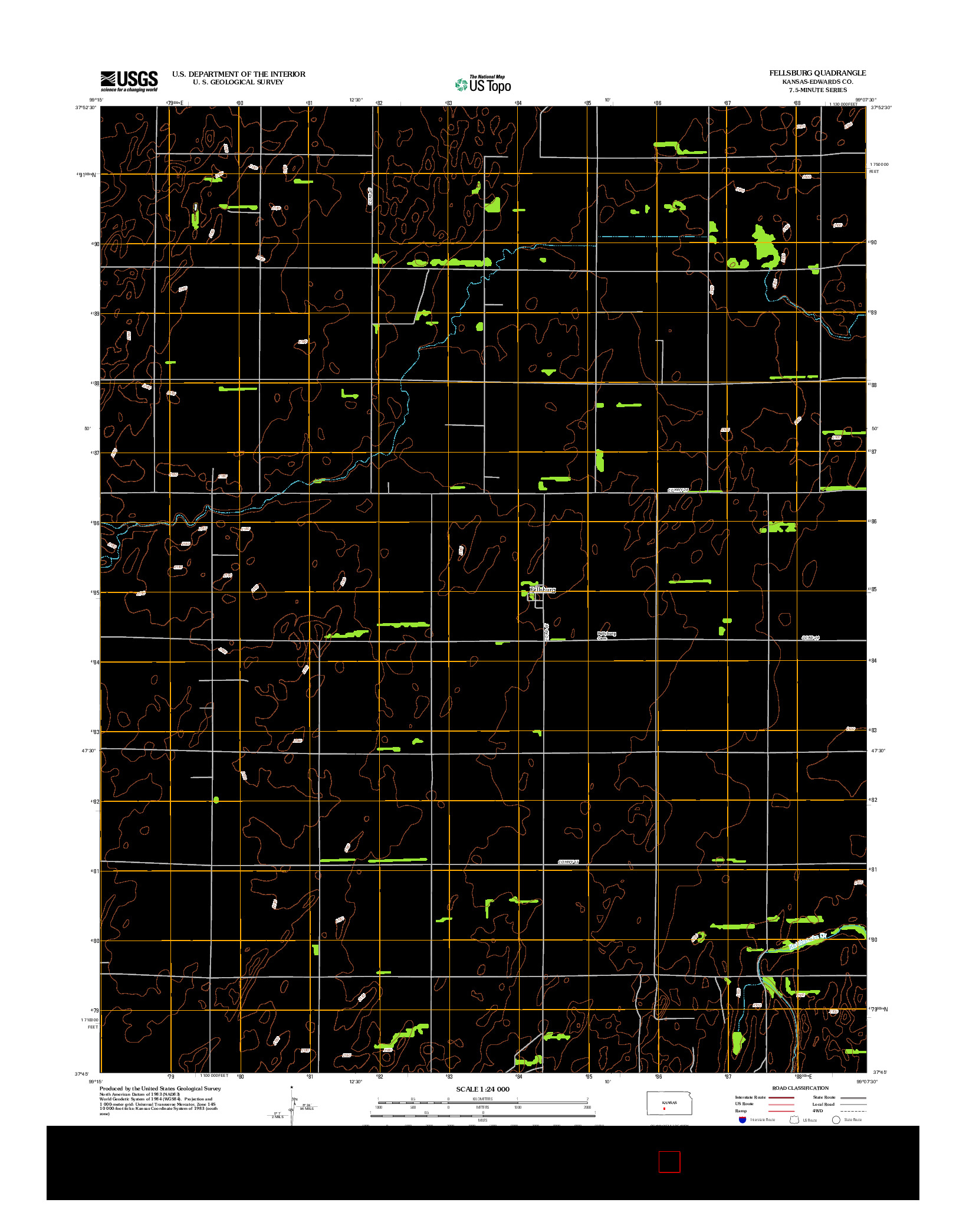 USGS US TOPO 7.5-MINUTE MAP FOR FELLSBURG, KS 2012