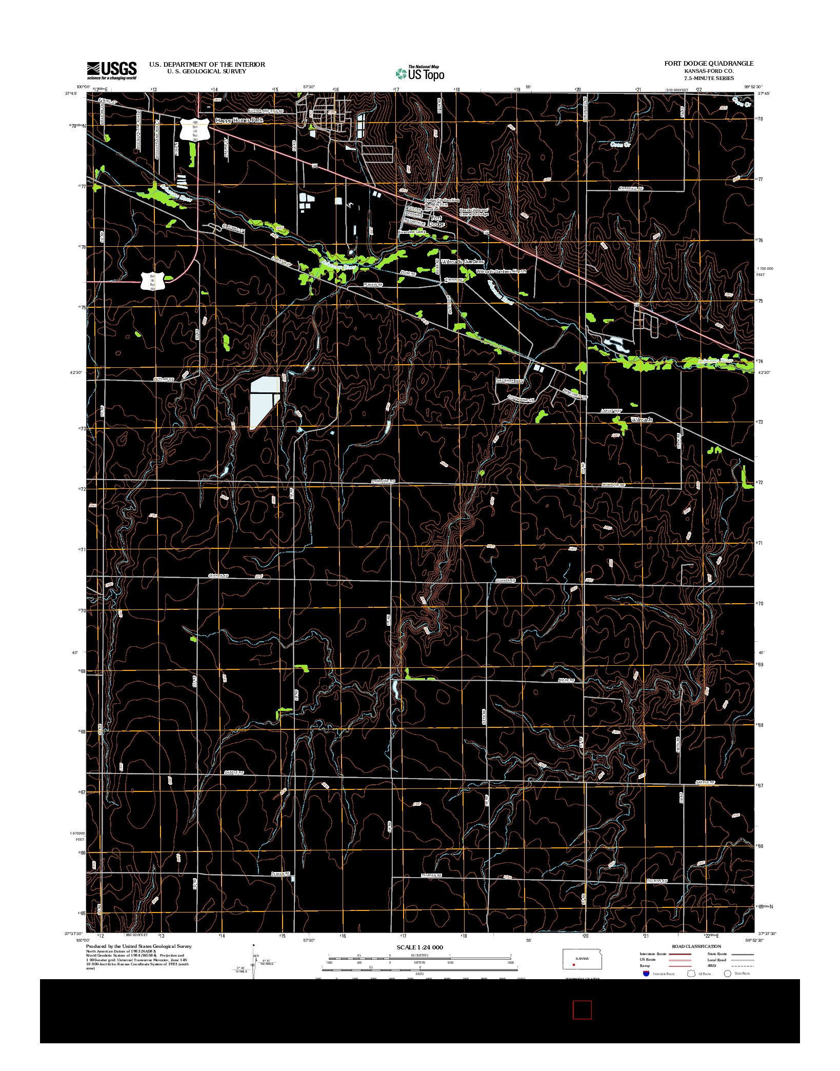 USGS US TOPO 7.5-MINUTE MAP FOR FORT DODGE, KS 2012