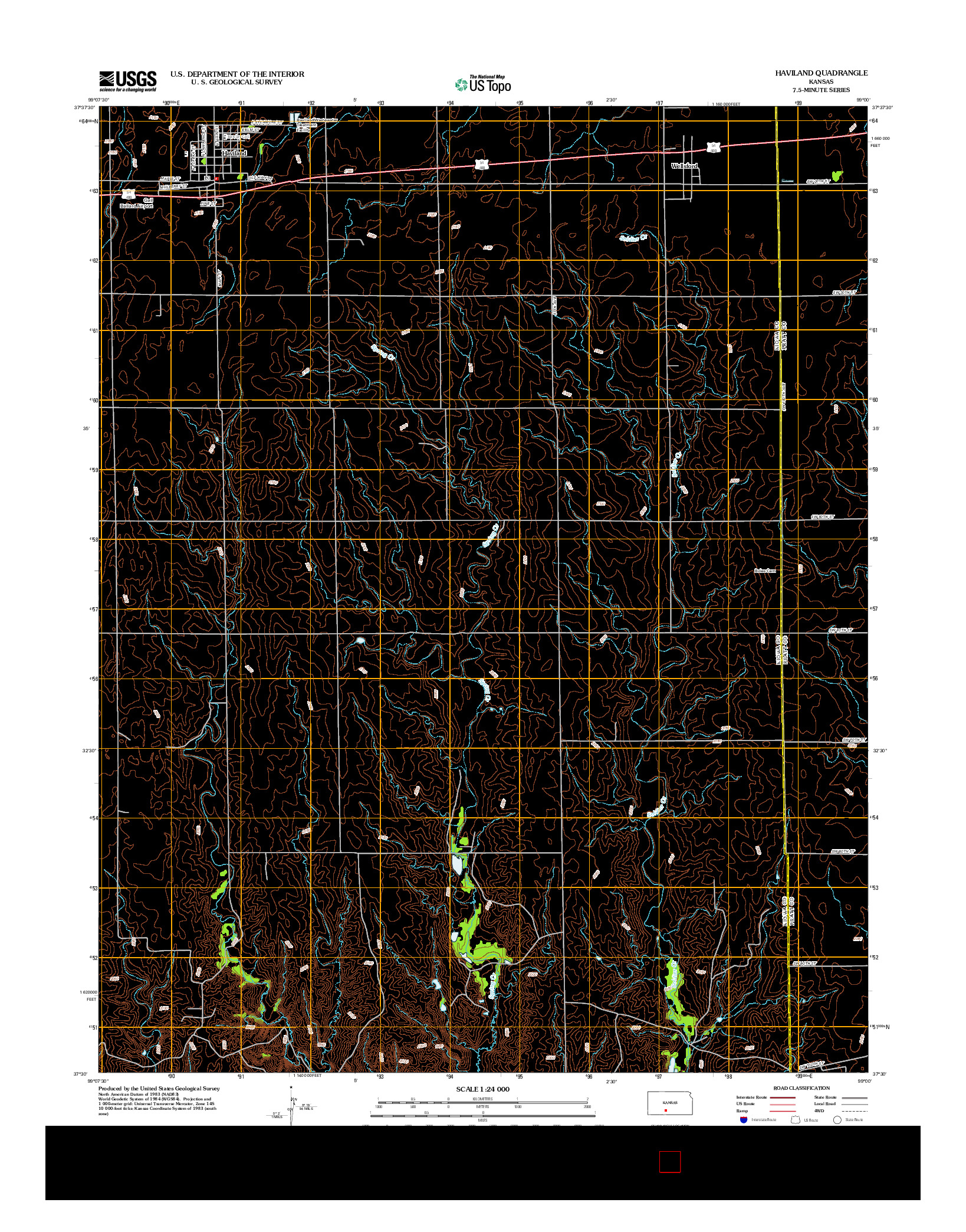 USGS US TOPO 7.5-MINUTE MAP FOR HAVILAND, KS 2012