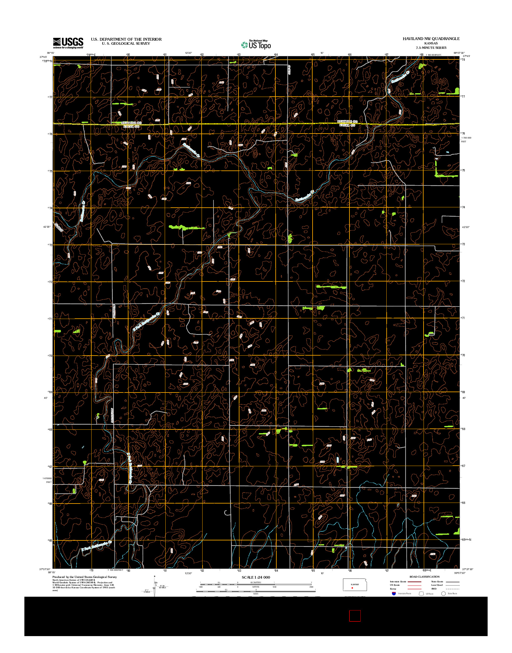 USGS US TOPO 7.5-MINUTE MAP FOR HAVILAND NW, KS 2012