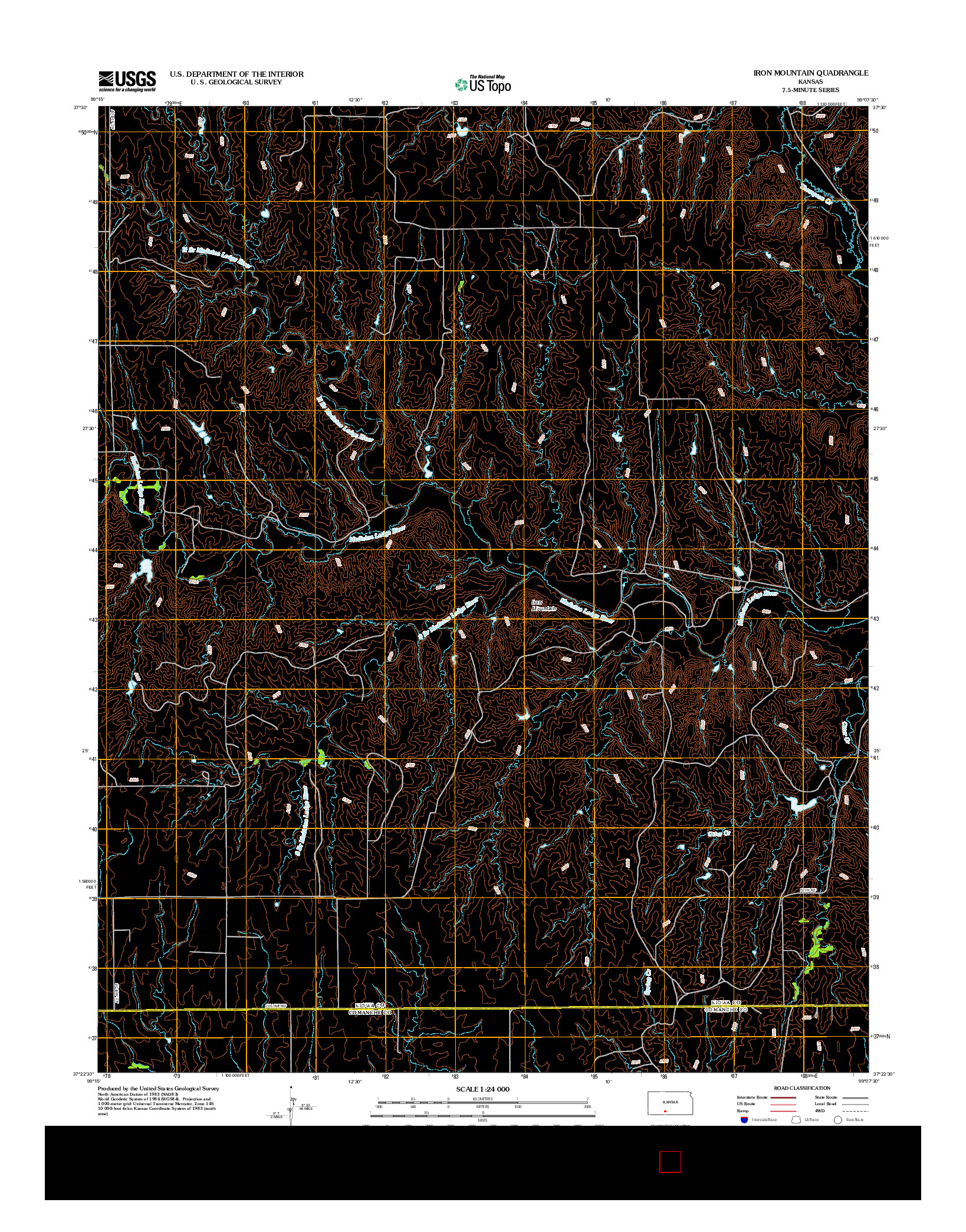 USGS US TOPO 7.5-MINUTE MAP FOR IRON MOUNTAIN, KS 2012