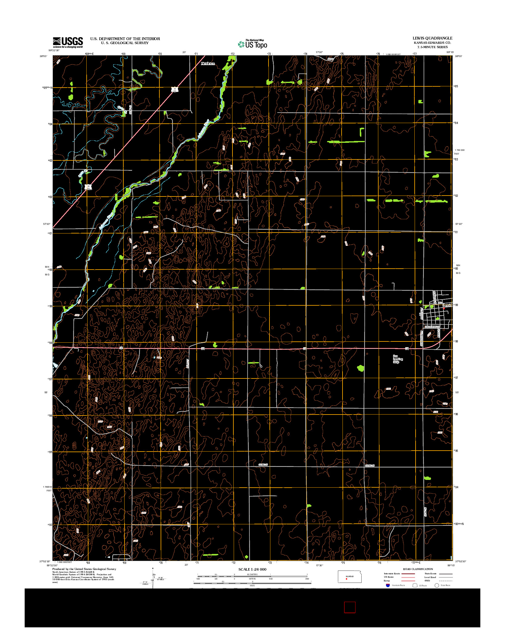 USGS US TOPO 7.5-MINUTE MAP FOR LEWIS, KS 2012