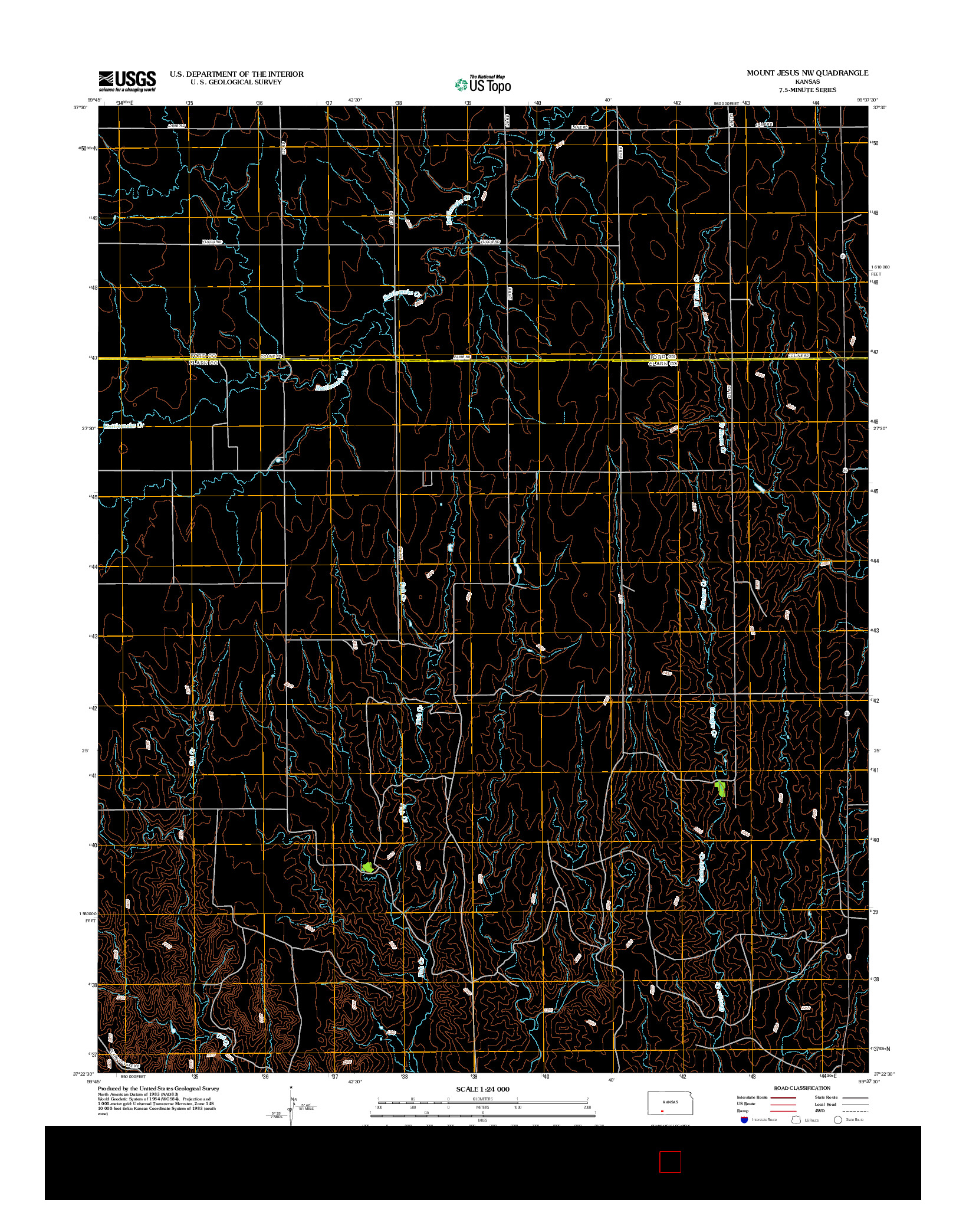 USGS US TOPO 7.5-MINUTE MAP FOR MOUNT JESUS NW, KS 2012