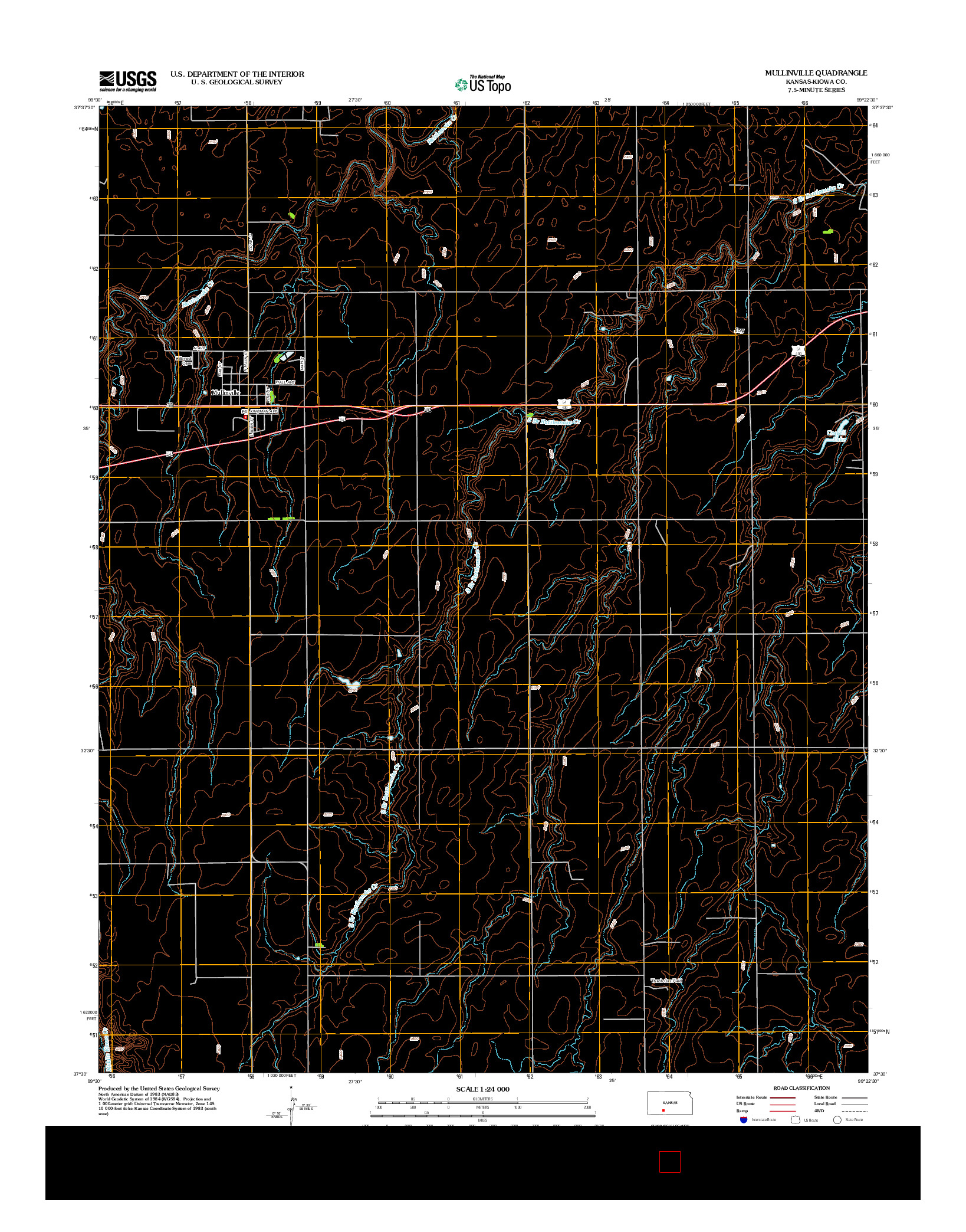 USGS US TOPO 7.5-MINUTE MAP FOR MULLINVILLE, KS 2012