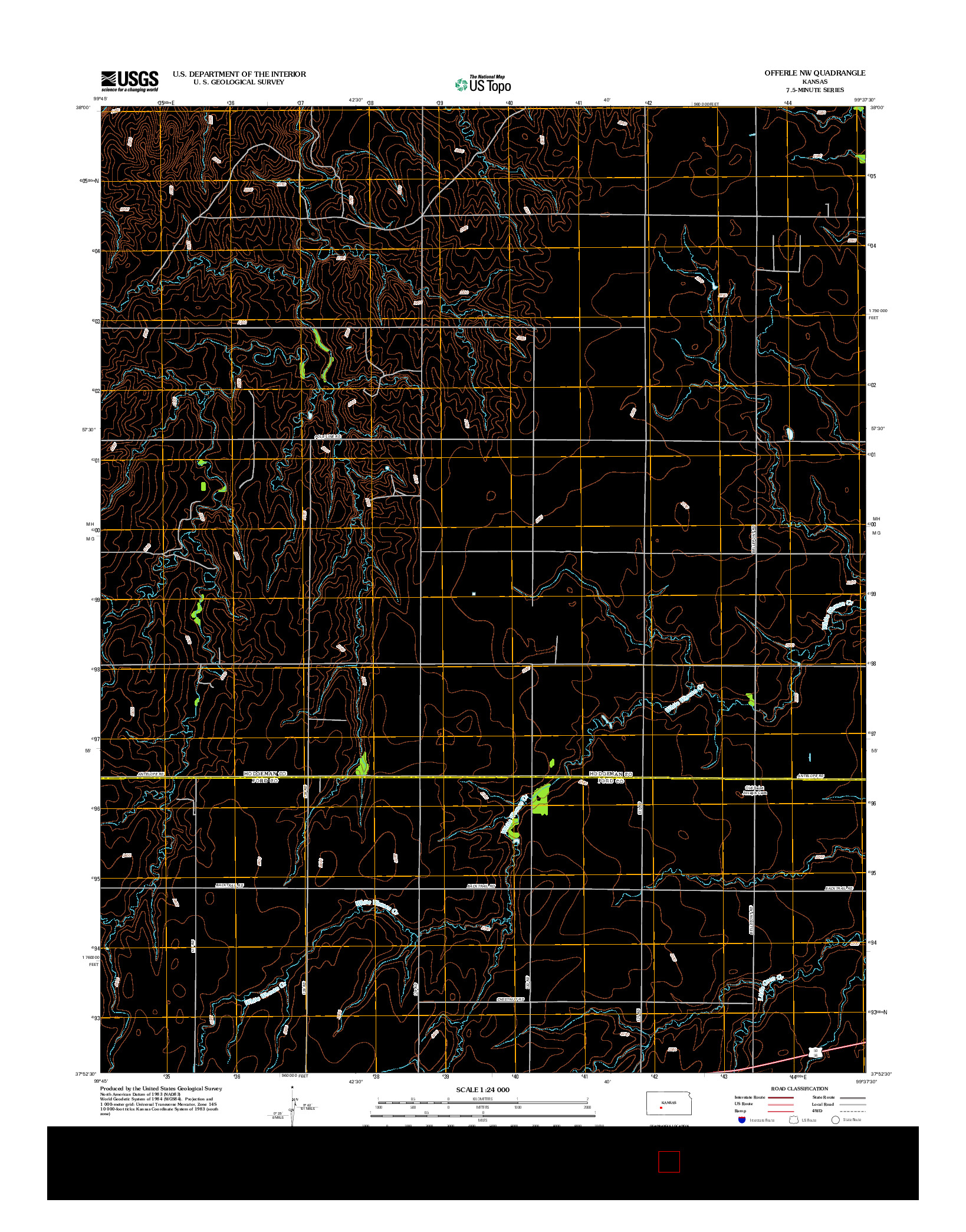 USGS US TOPO 7.5-MINUTE MAP FOR OFFERLE NW, KS 2012