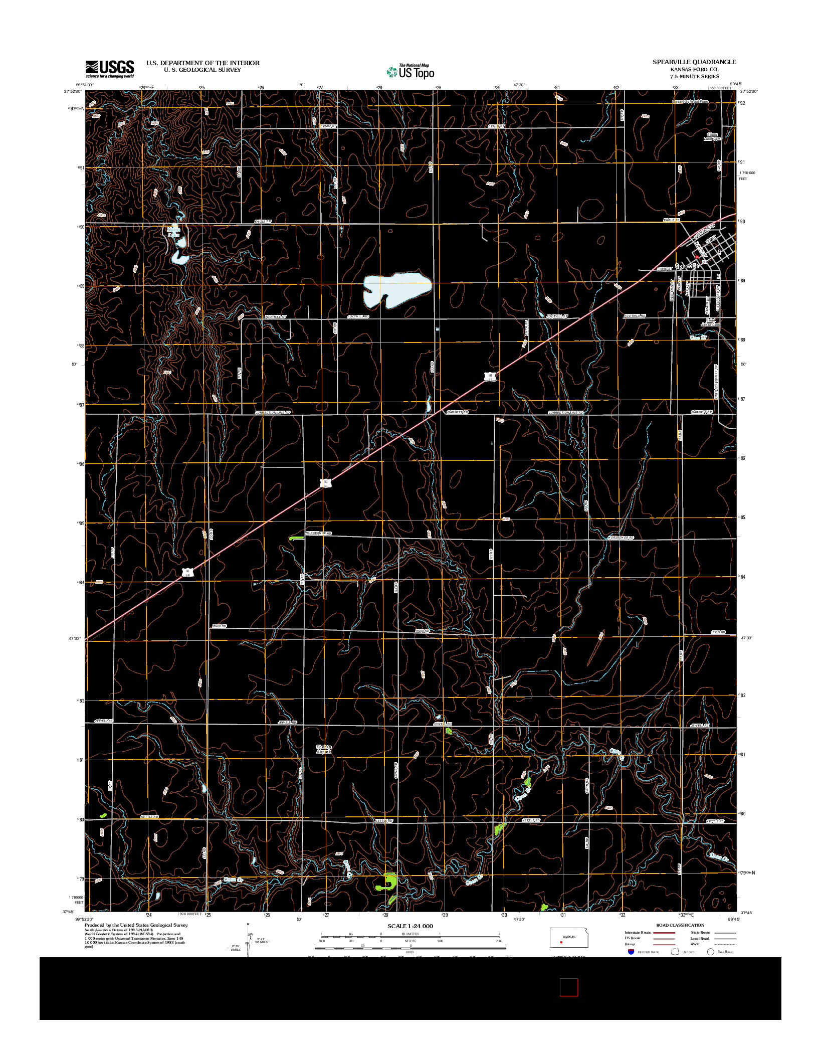 USGS US TOPO 7.5-MINUTE MAP FOR SPEARVILLE, KS 2012