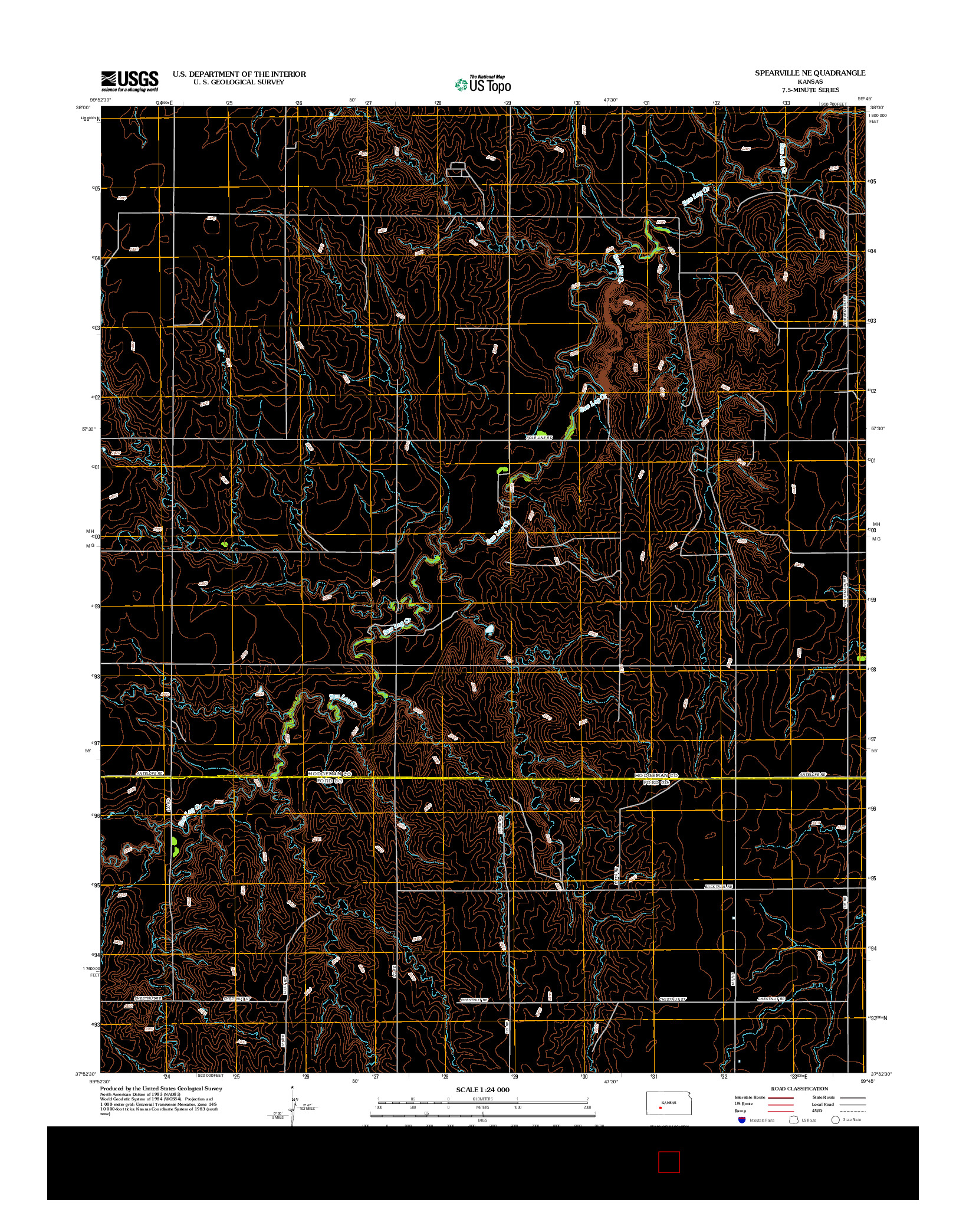 USGS US TOPO 7.5-MINUTE MAP FOR SPEARVILLE NE, KS 2012