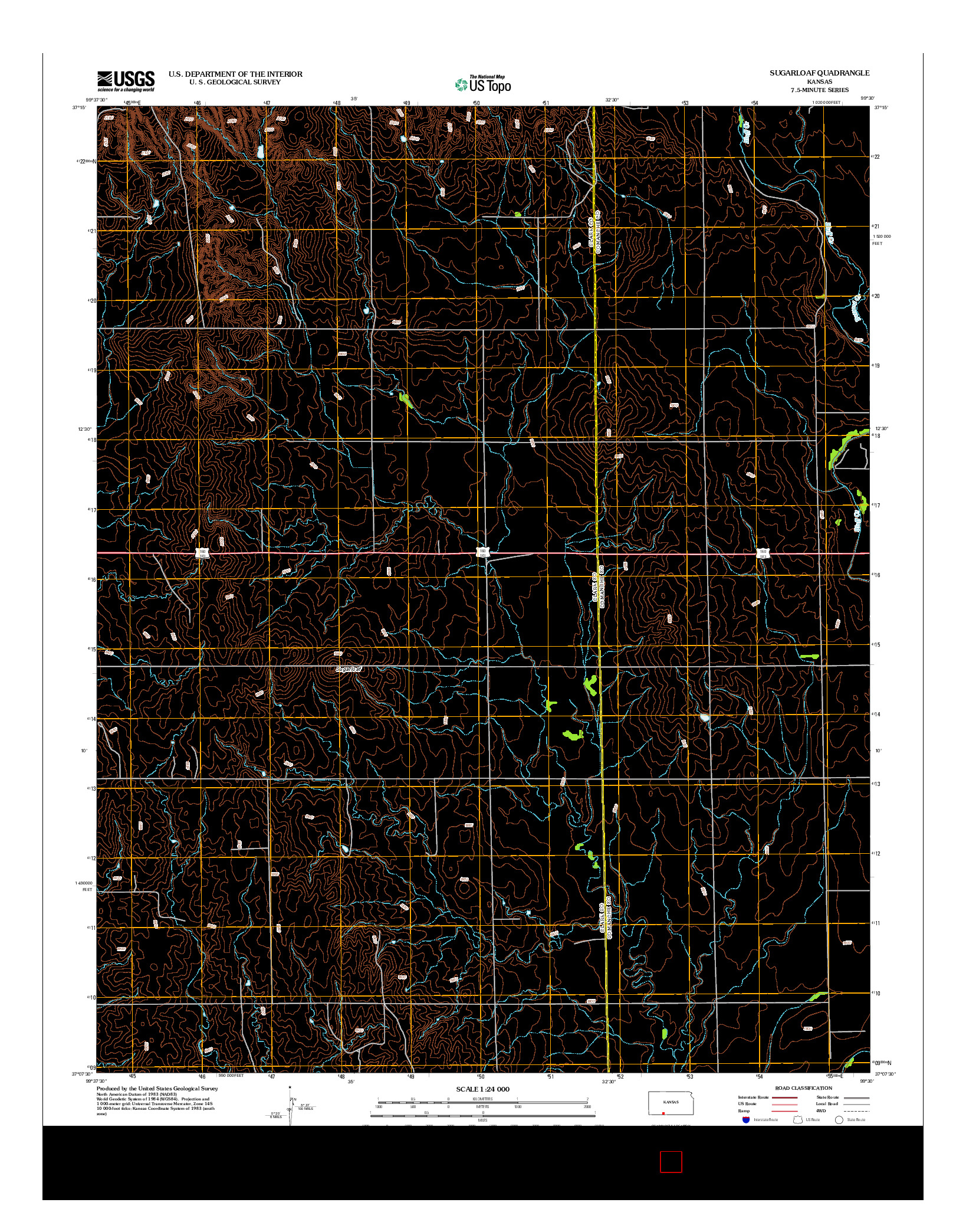 USGS US TOPO 7.5-MINUTE MAP FOR SUGARLOAF, KS 2012