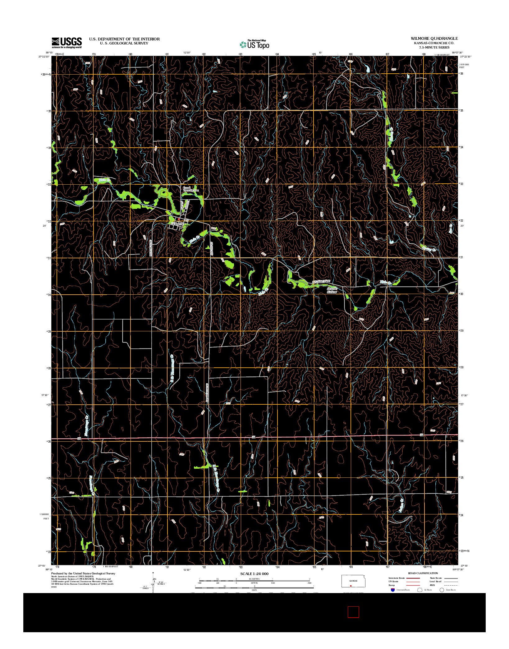 USGS US TOPO 7.5-MINUTE MAP FOR WILMORE, KS 2012