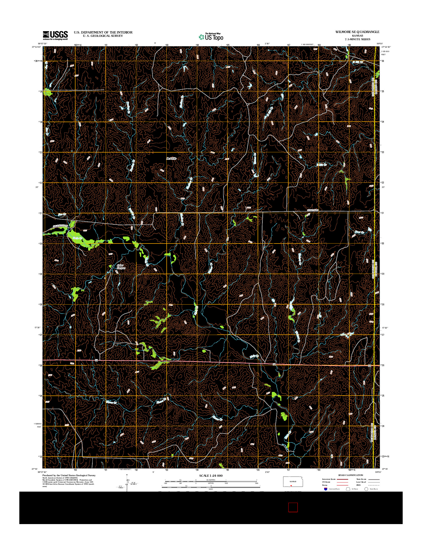 USGS US TOPO 7.5-MINUTE MAP FOR WILMORE SE, KS 2012