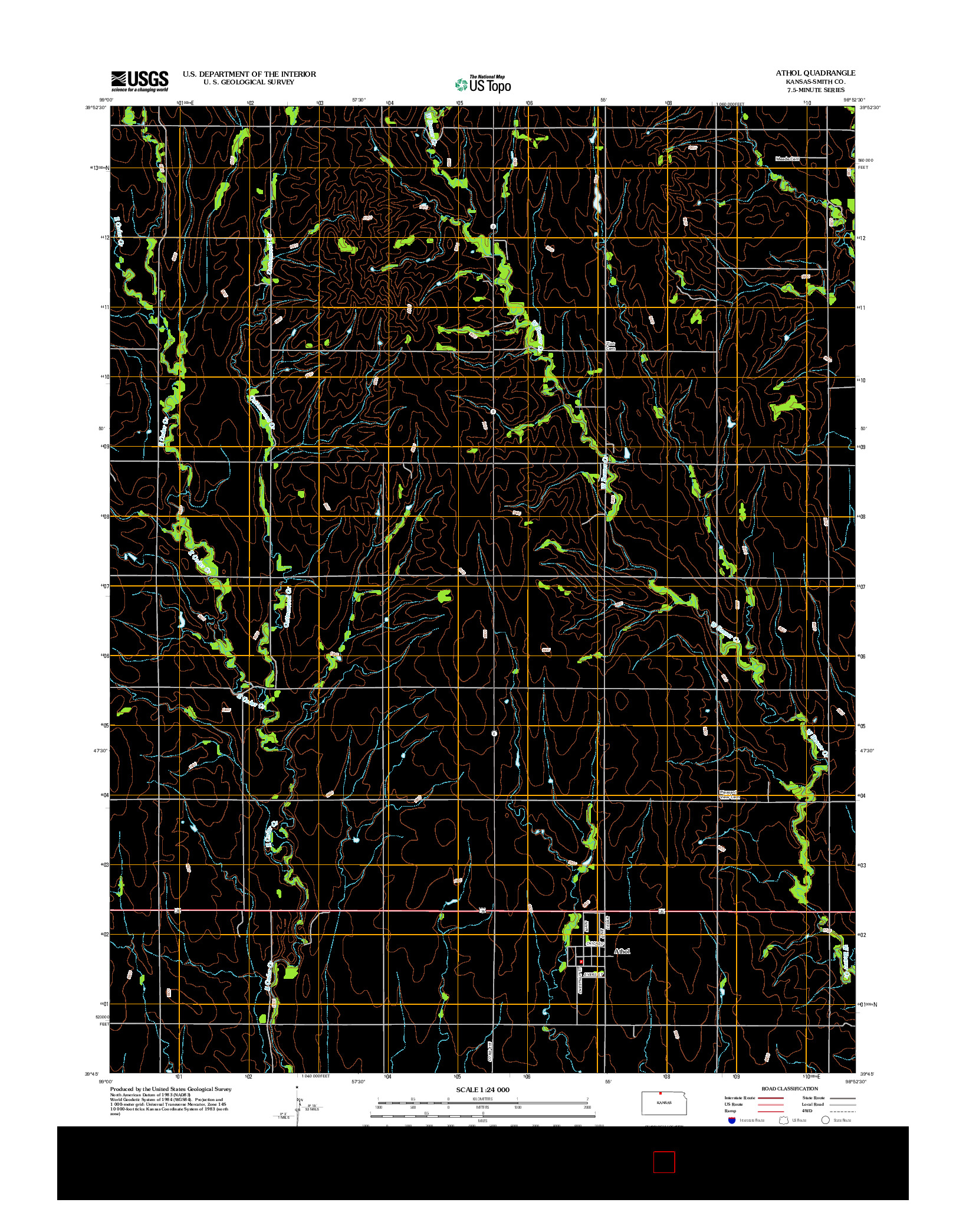 USGS US TOPO 7.5-MINUTE MAP FOR ATHOL, KS 2012