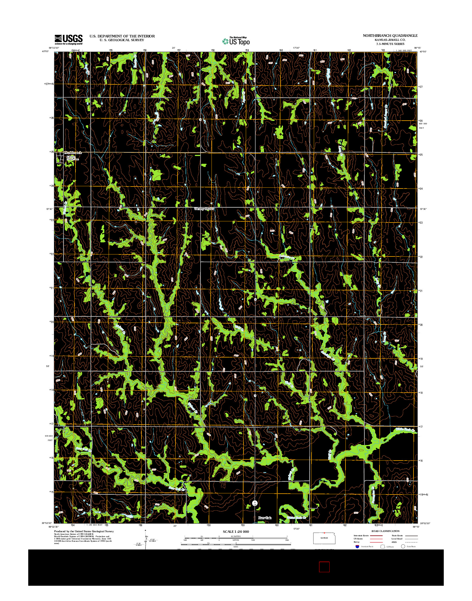 USGS US TOPO 7.5-MINUTE MAP FOR NORTHBRANCH, KS 2012