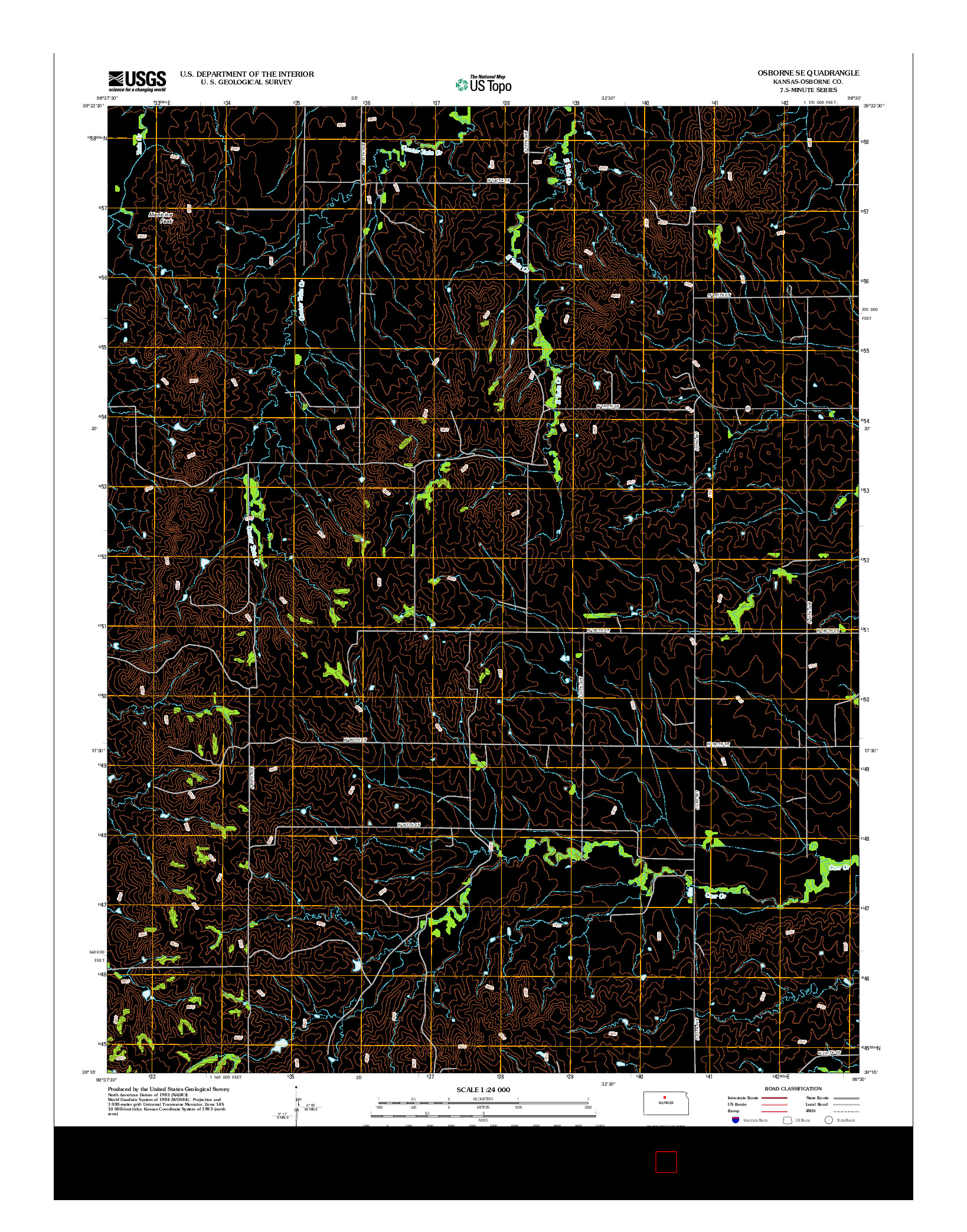 USGS US TOPO 7.5-MINUTE MAP FOR OSBORNE SE, KS 2012