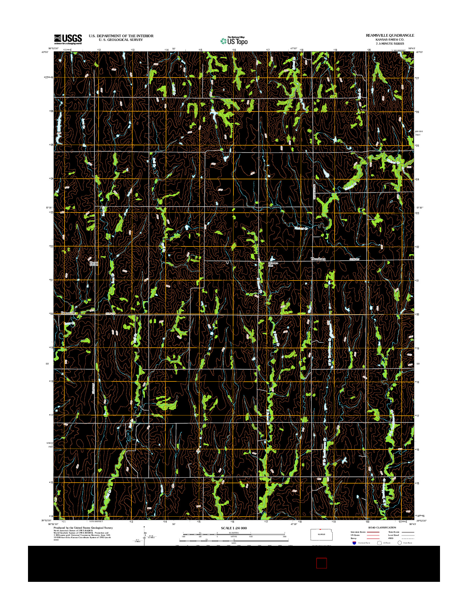 USGS US TOPO 7.5-MINUTE MAP FOR REAMSVILLE, KS 2012