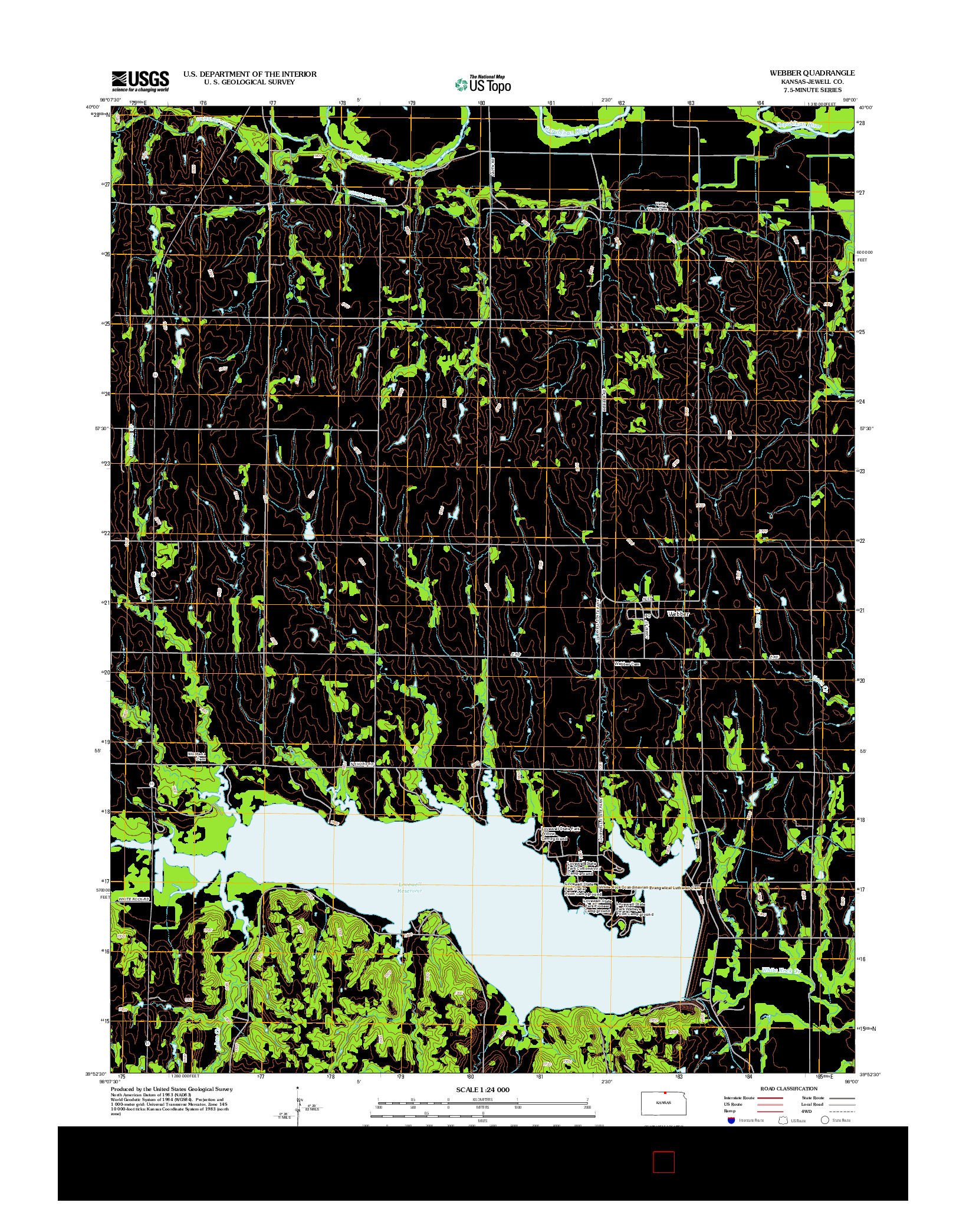 USGS US TOPO 7.5-MINUTE MAP FOR WEBBER, KS 2012