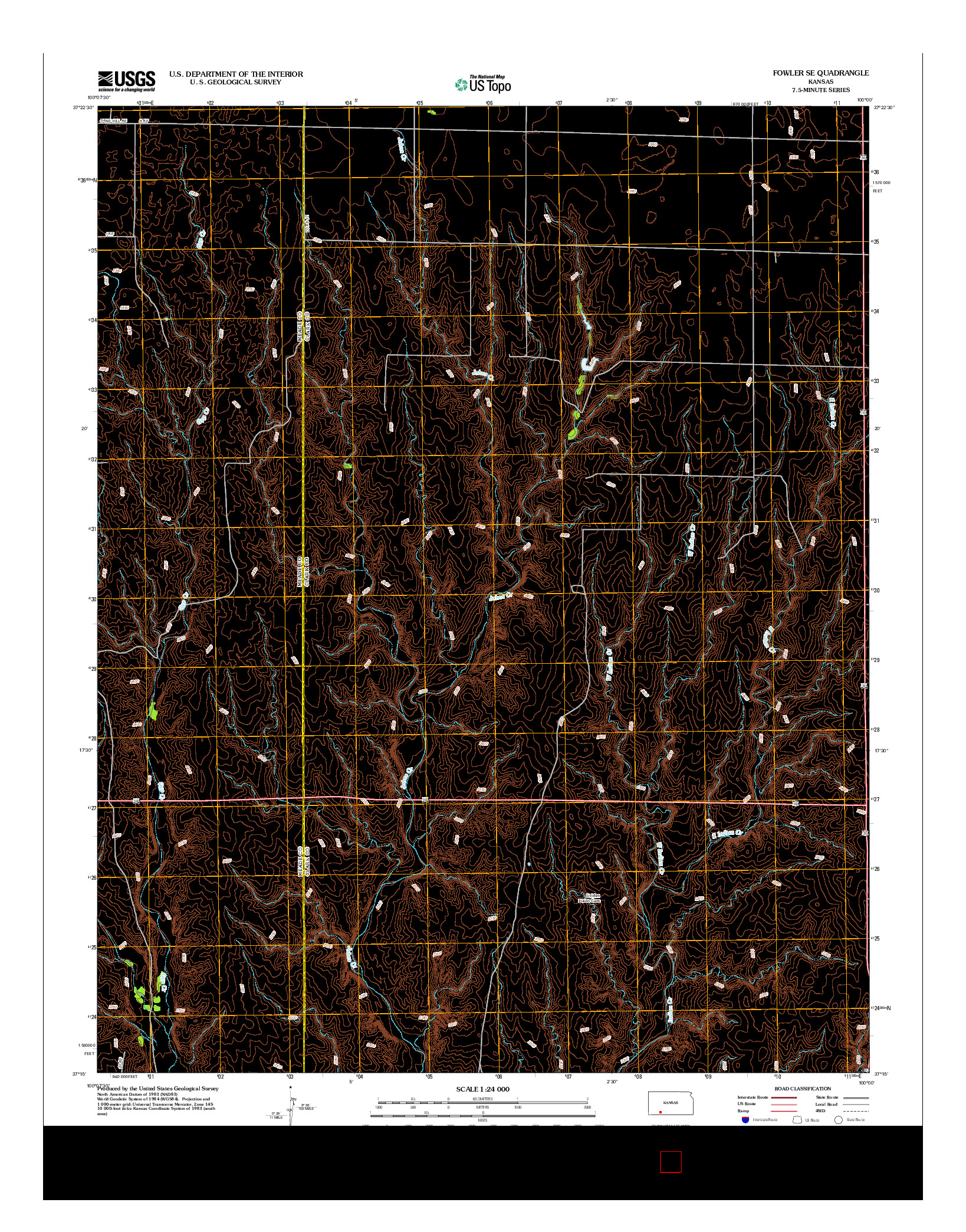 USGS US TOPO 7.5-MINUTE MAP FOR FOWLER SE, KS 2012