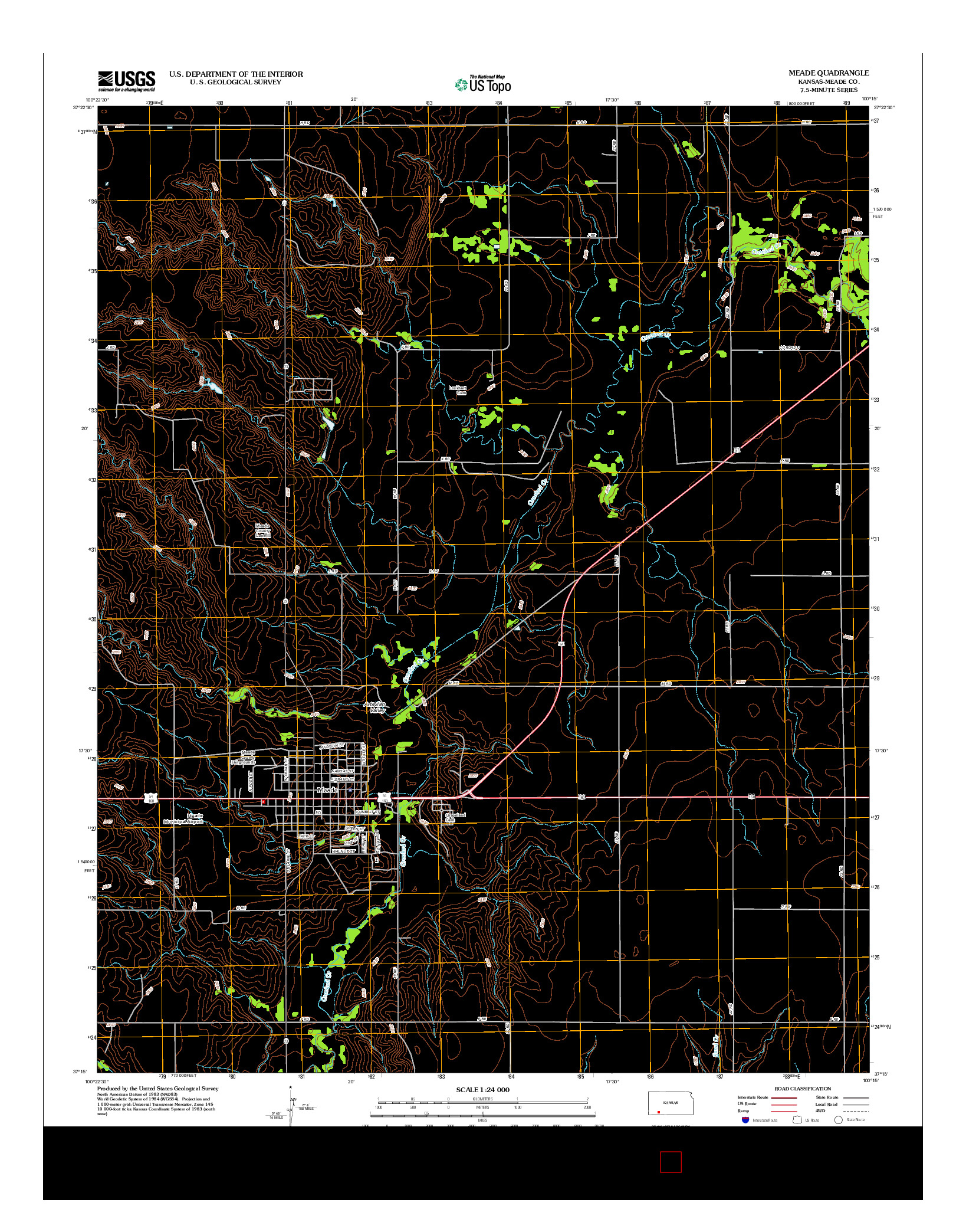 USGS US TOPO 7.5-MINUTE MAP FOR MEADE, KS 2012