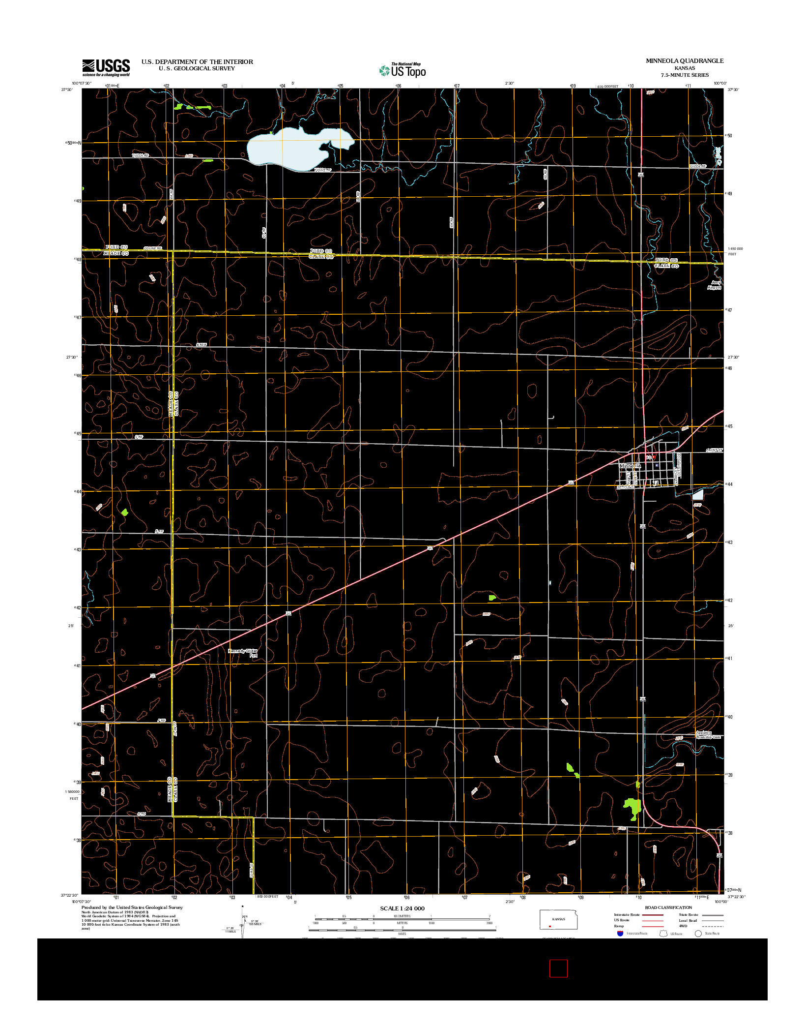 USGS US TOPO 7.5-MINUTE MAP FOR MINNEOLA, KS 2012