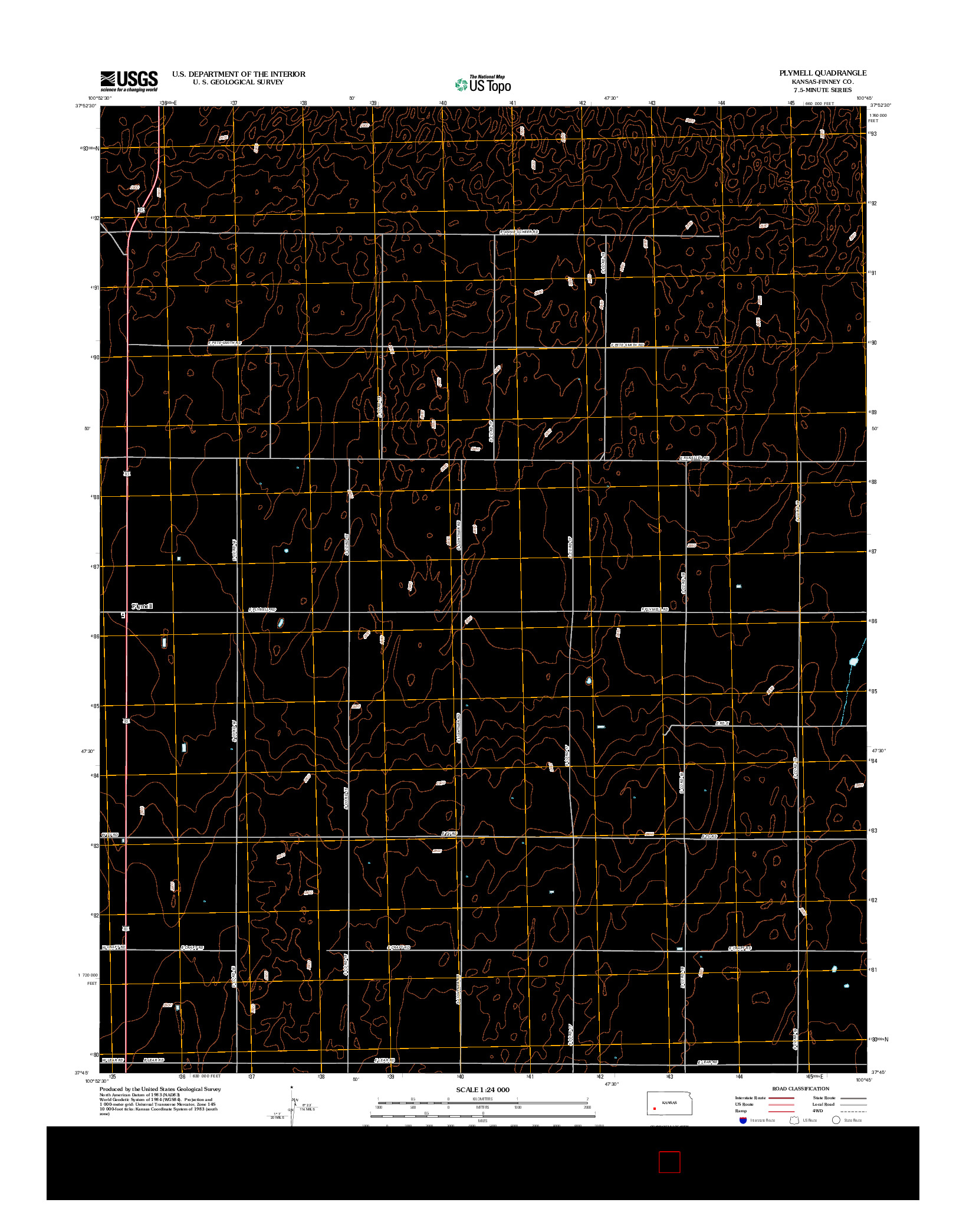 USGS US TOPO 7.5-MINUTE MAP FOR PLYMELL, KS 2012