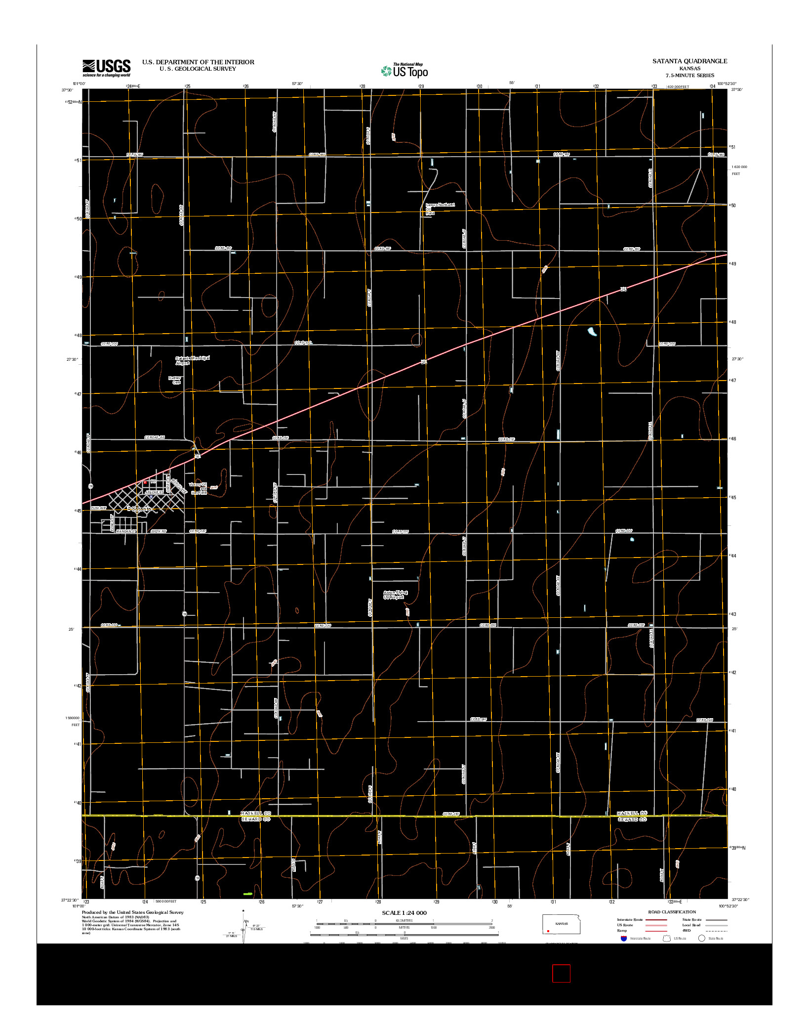 USGS US TOPO 7.5-MINUTE MAP FOR SATANTA, KS 2012