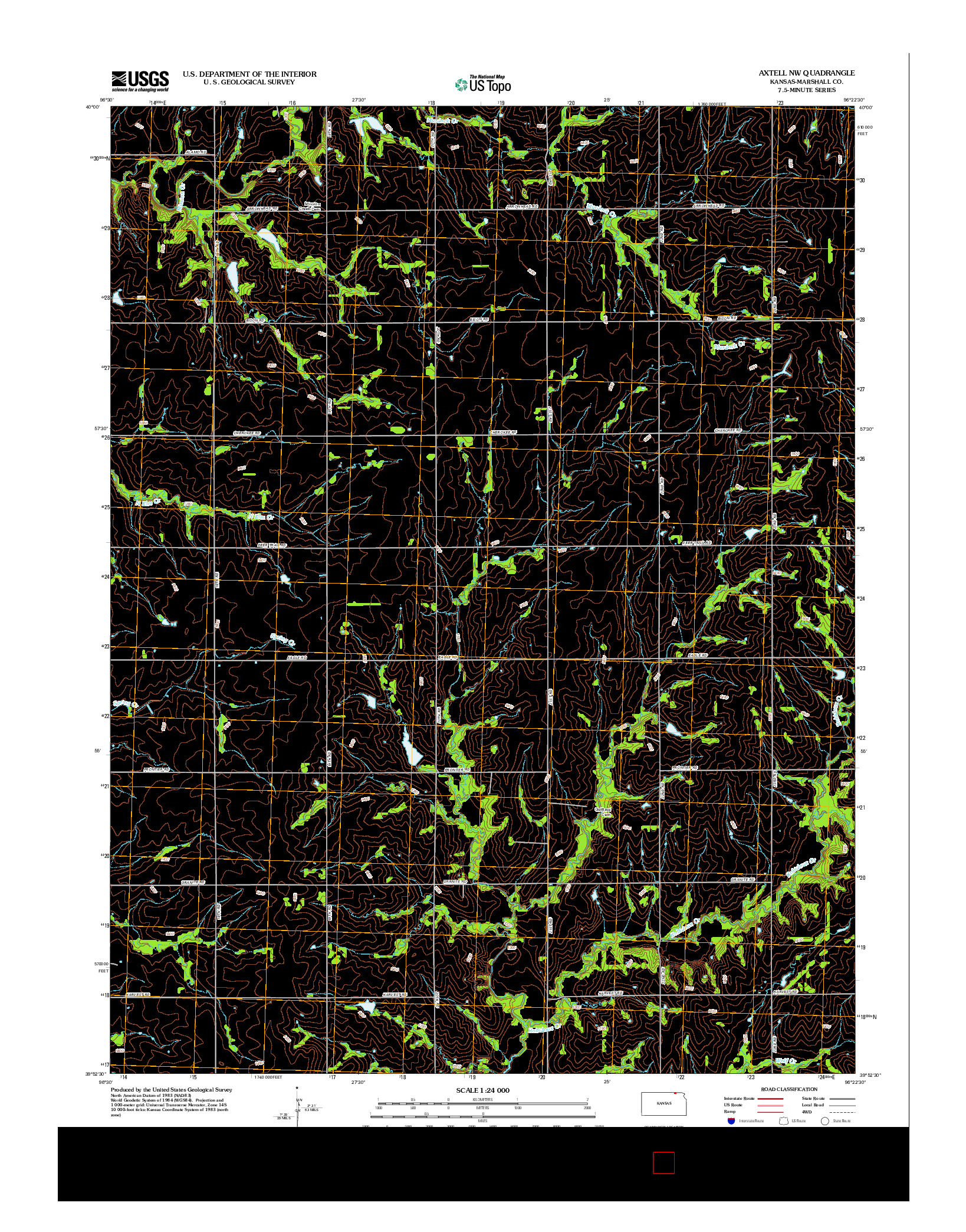 USGS US TOPO 7.5-MINUTE MAP FOR AXTELL NW, KS 2012