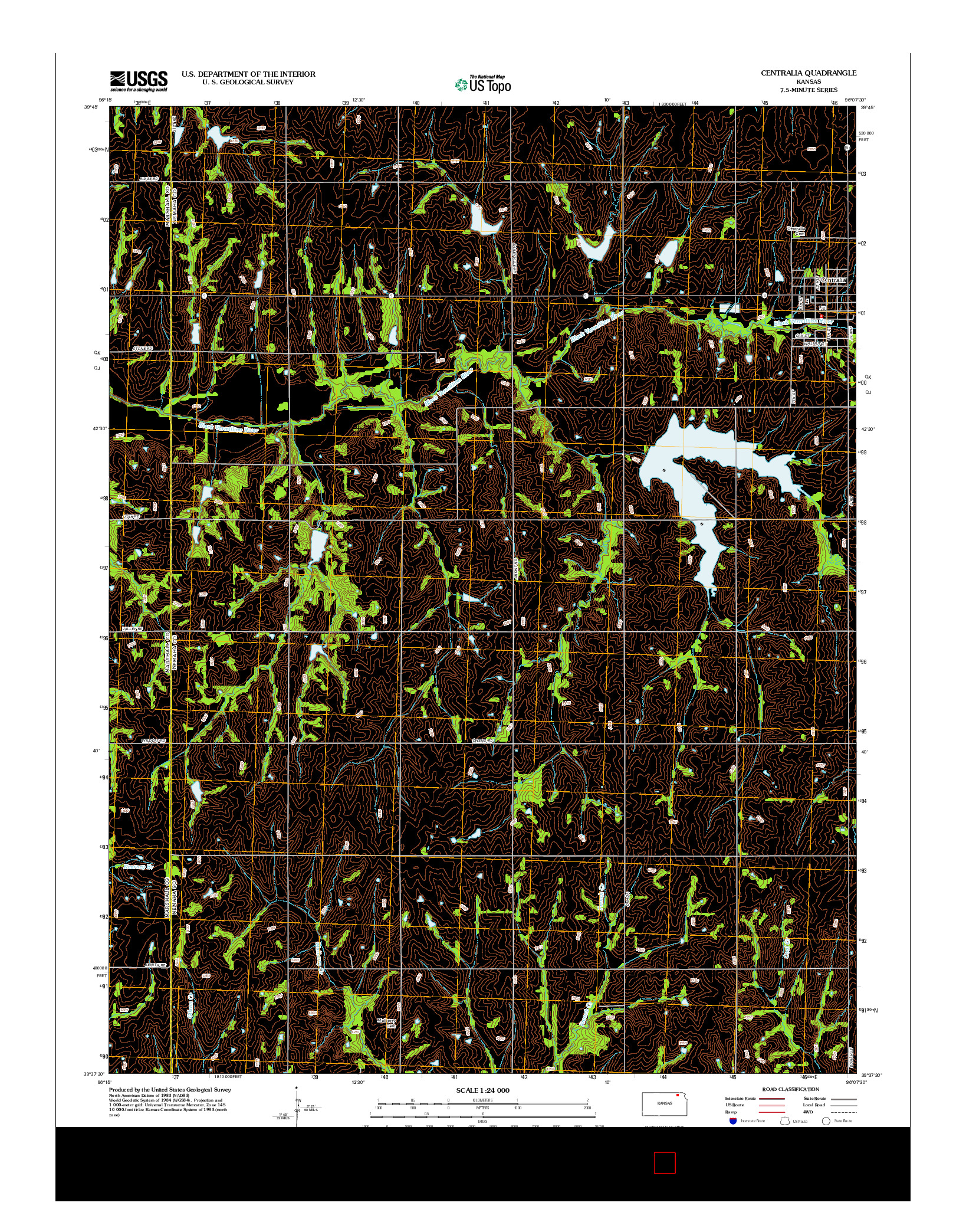 USGS US TOPO 7.5-MINUTE MAP FOR CENTRALIA, KS 2012