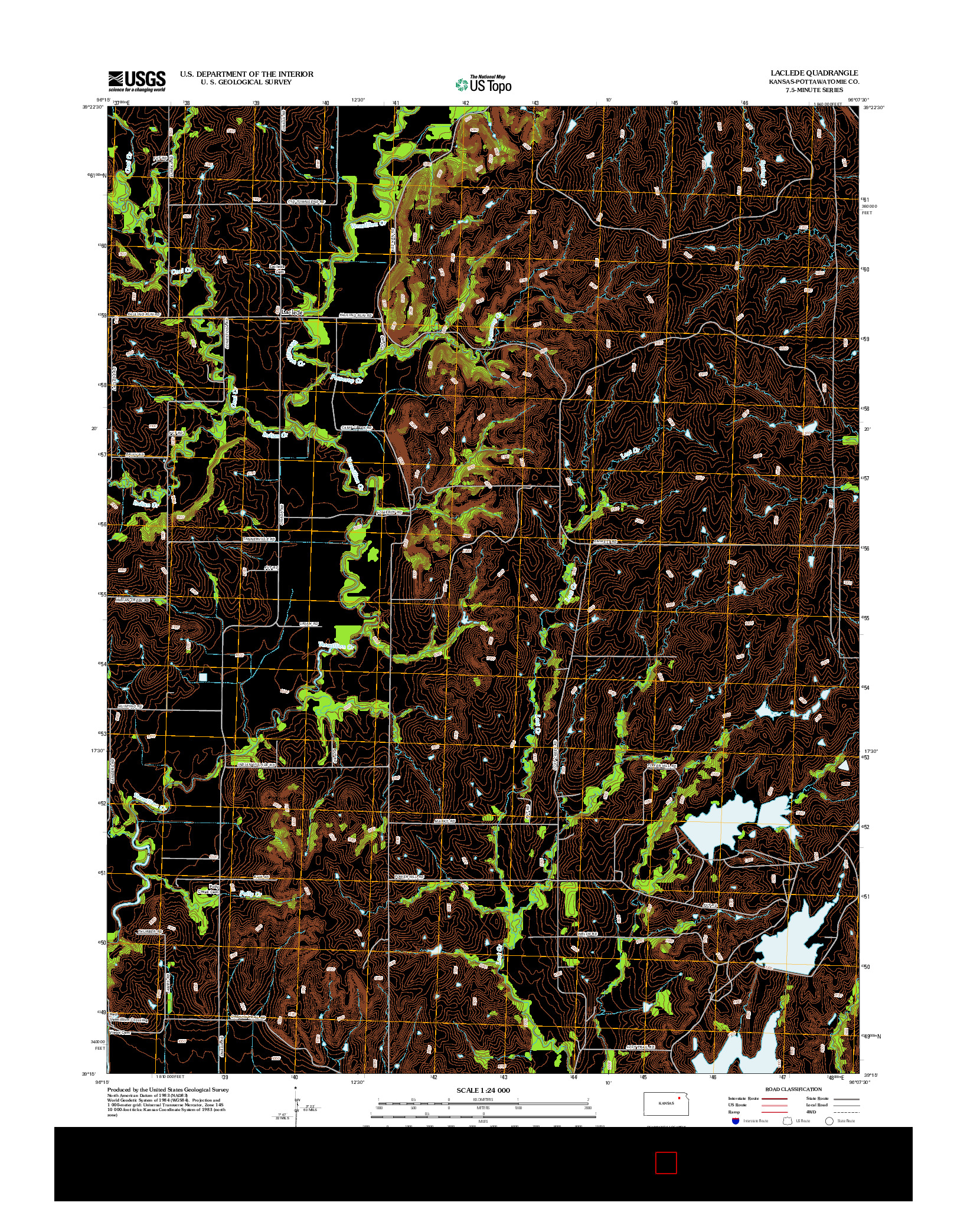 USGS US TOPO 7.5-MINUTE MAP FOR LACLEDE, KS 2012