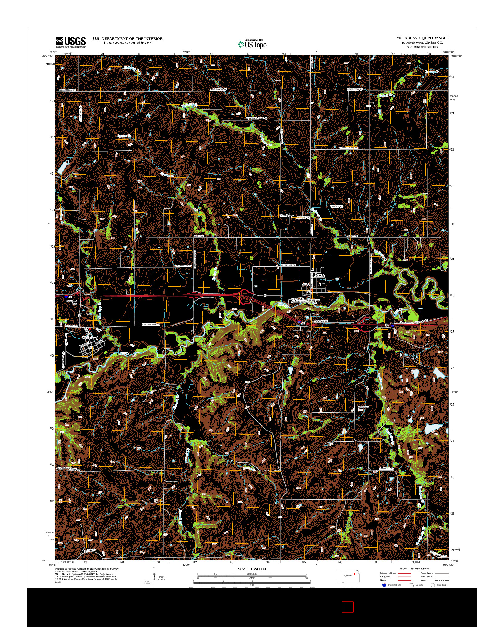 USGS US TOPO 7.5-MINUTE MAP FOR MCFARLAND, KS 2012