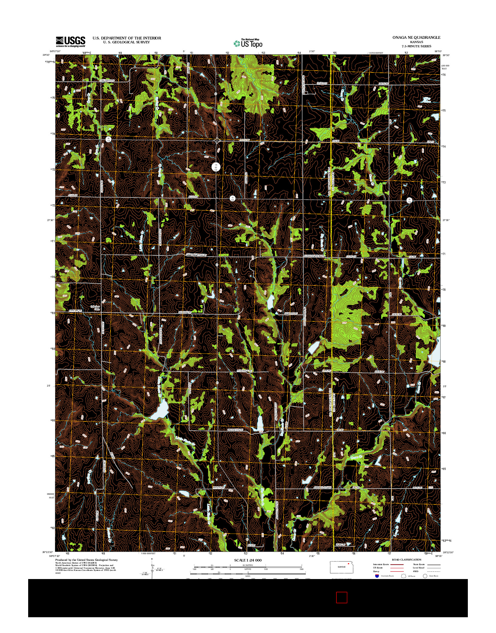 USGS US TOPO 7.5-MINUTE MAP FOR ONAGA NE, KS 2012