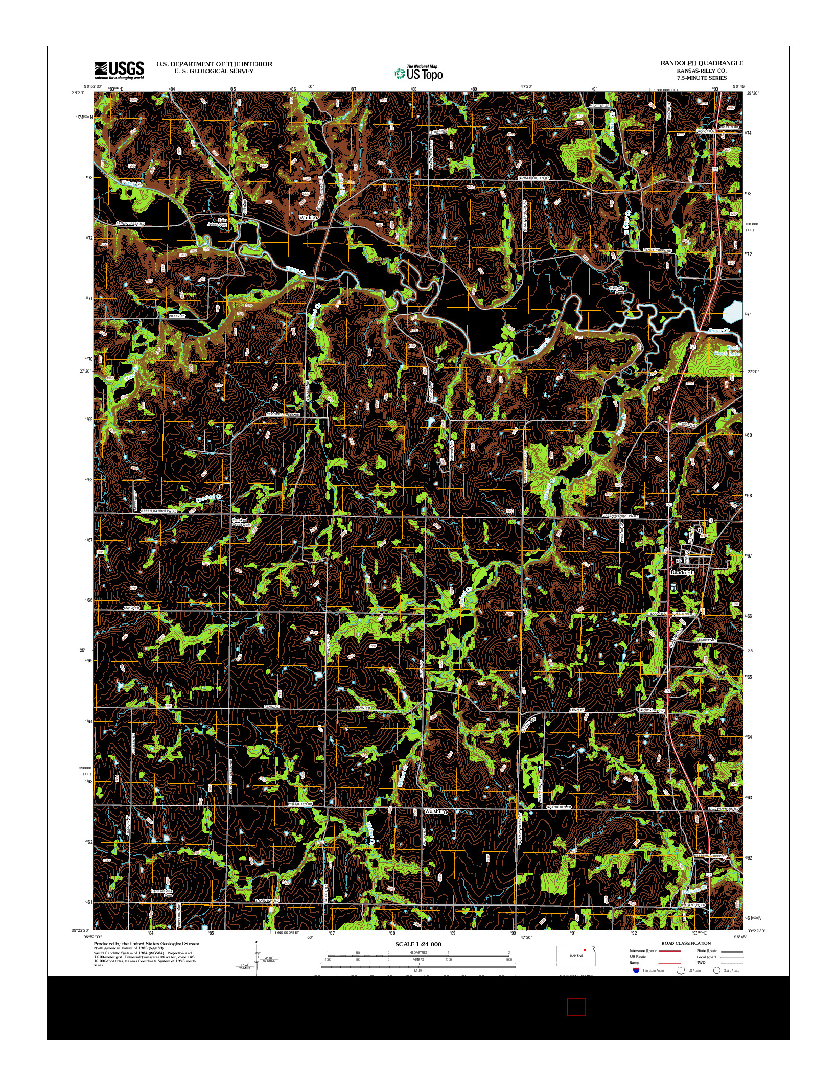 USGS US TOPO 7.5-MINUTE MAP FOR RANDOLPH, KS 2012