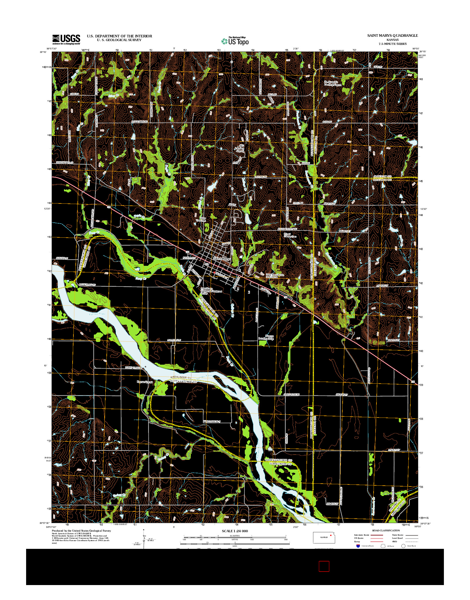 USGS US TOPO 7.5-MINUTE MAP FOR SAINT MARYS, KS 2012