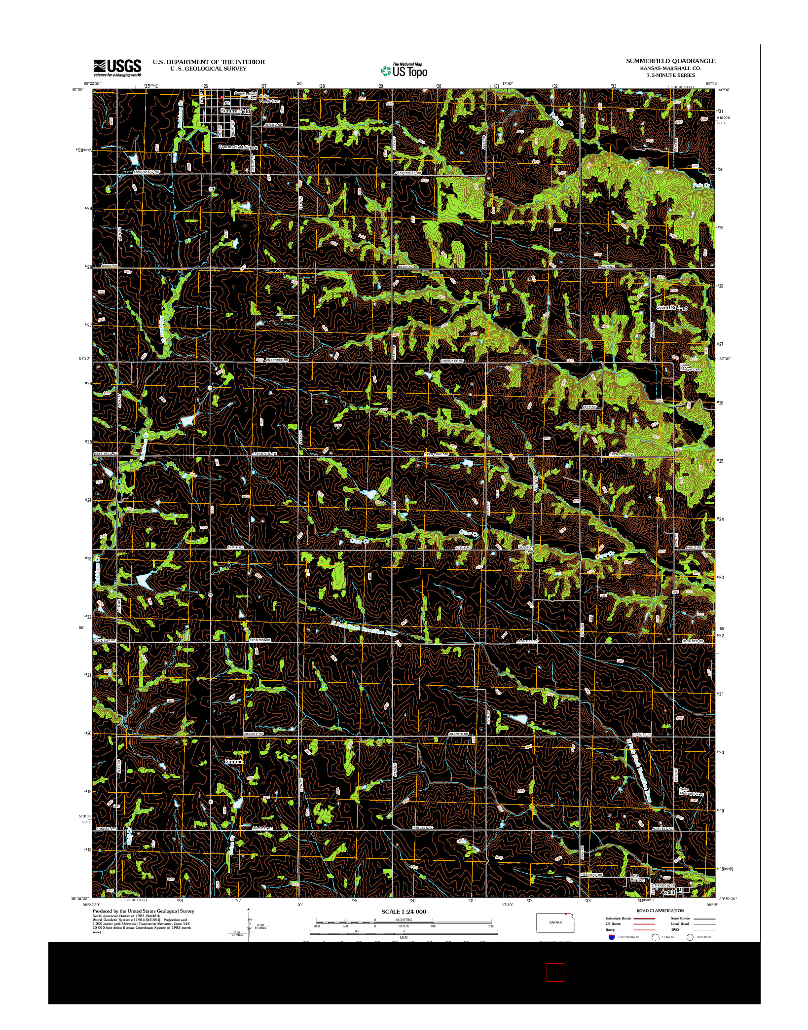 USGS US TOPO 7.5-MINUTE MAP FOR SUMMERFIELD, KS 2012