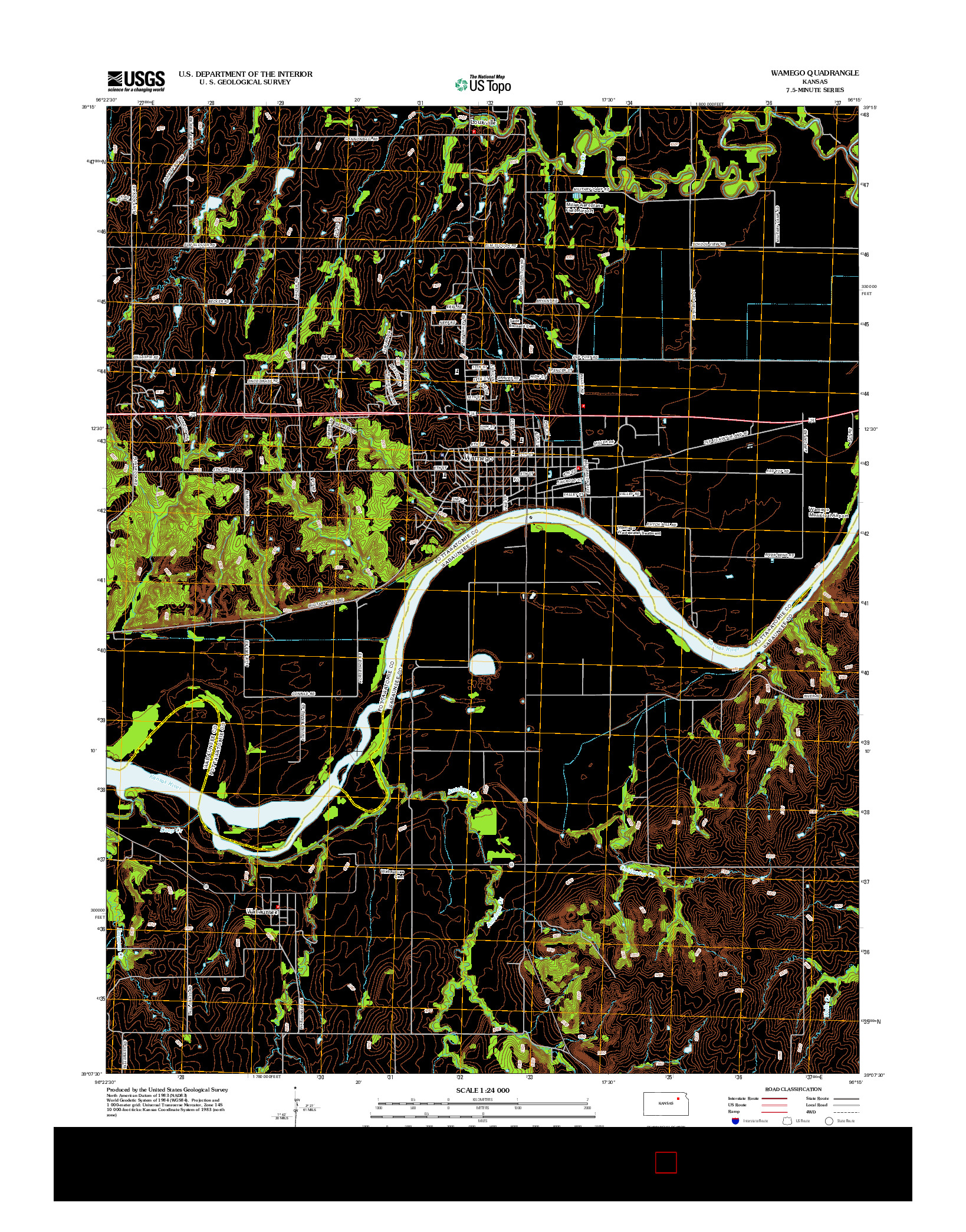 USGS US TOPO 7.5-MINUTE MAP FOR WAMEGO, KS 2012