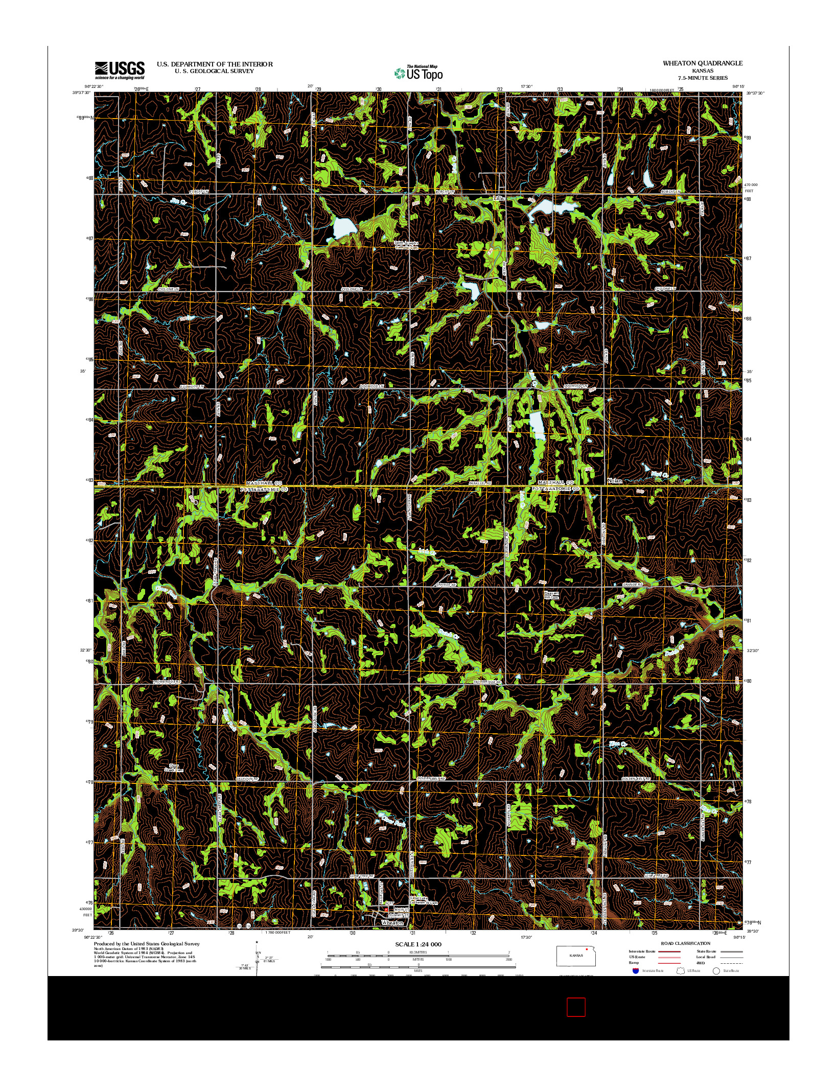 USGS US TOPO 7.5-MINUTE MAP FOR WHEATON, KS 2012