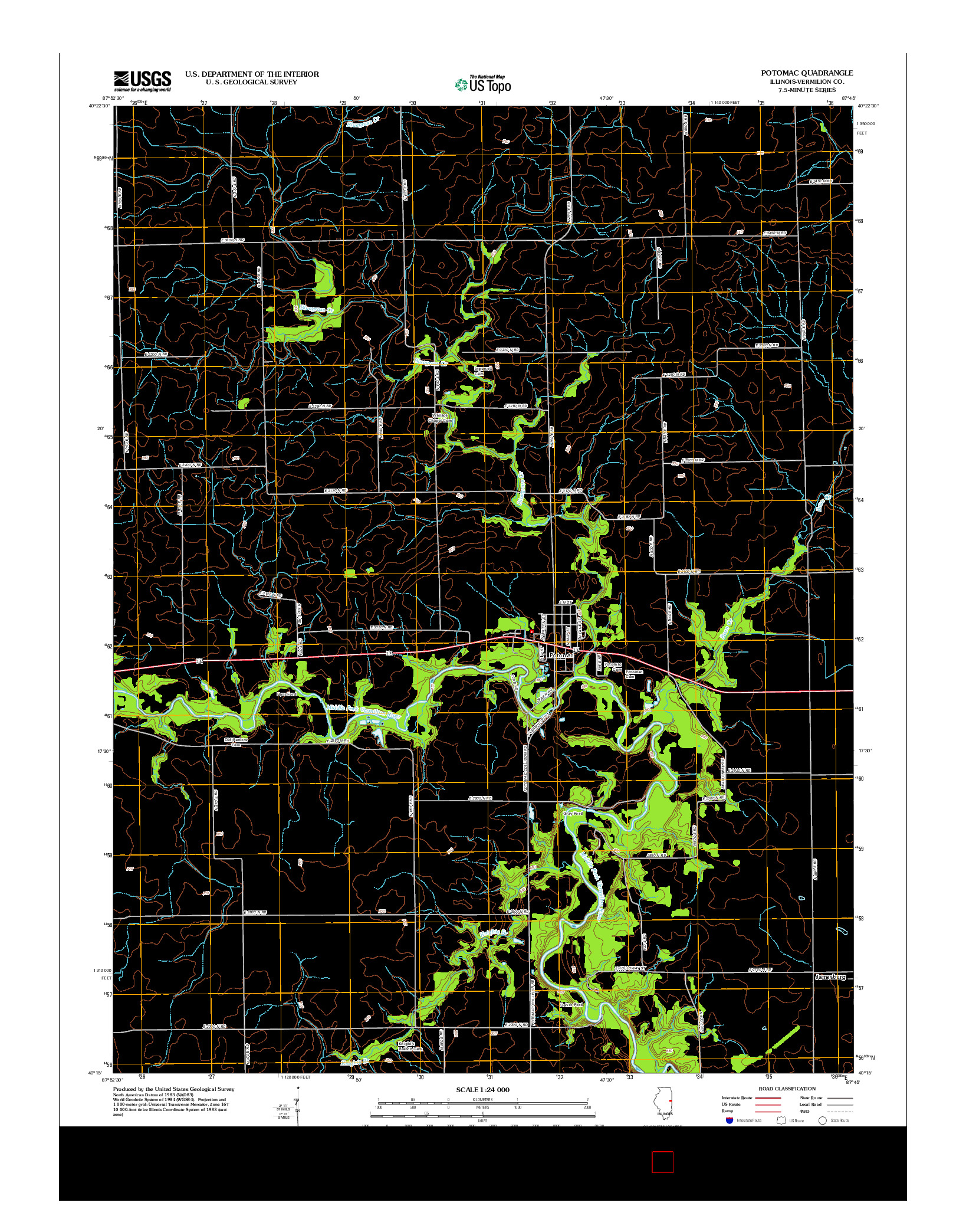 USGS US TOPO 7.5-MINUTE MAP FOR POTOMAC, IL 2012