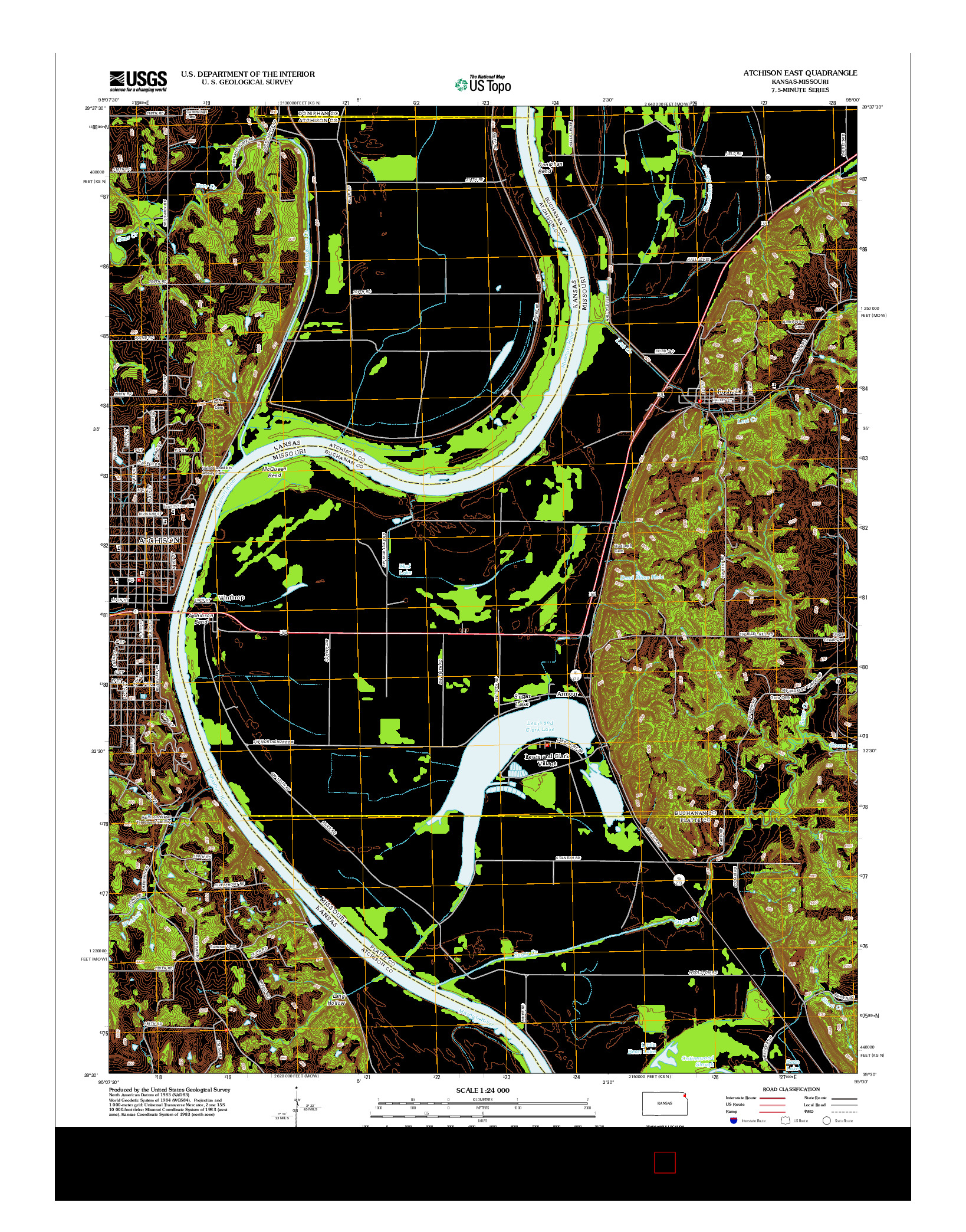 USGS US TOPO 7.5-MINUTE MAP FOR ATCHISON EAST, KS-MO 2012