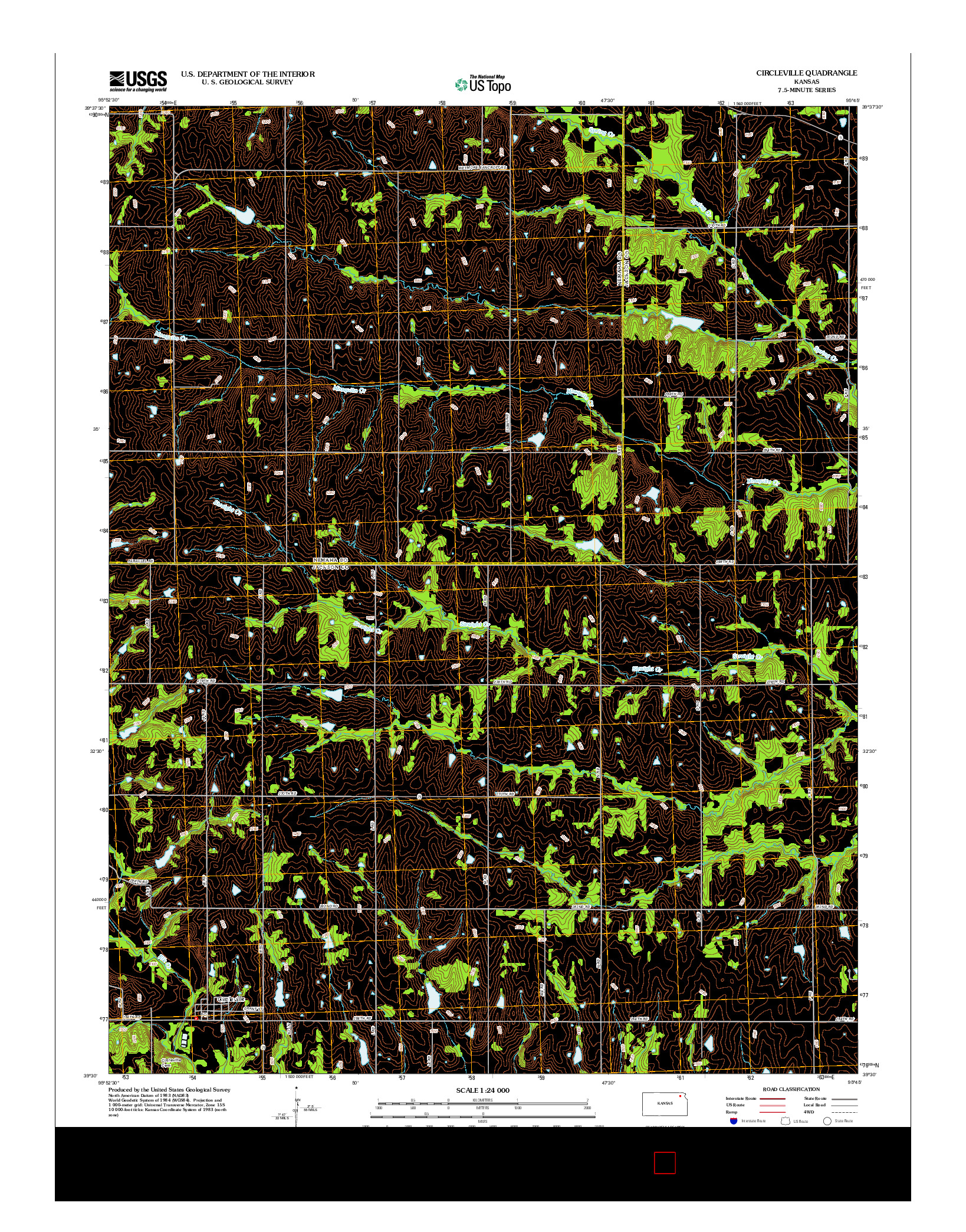 USGS US TOPO 7.5-MINUTE MAP FOR CIRCLEVILLE, KS 2012