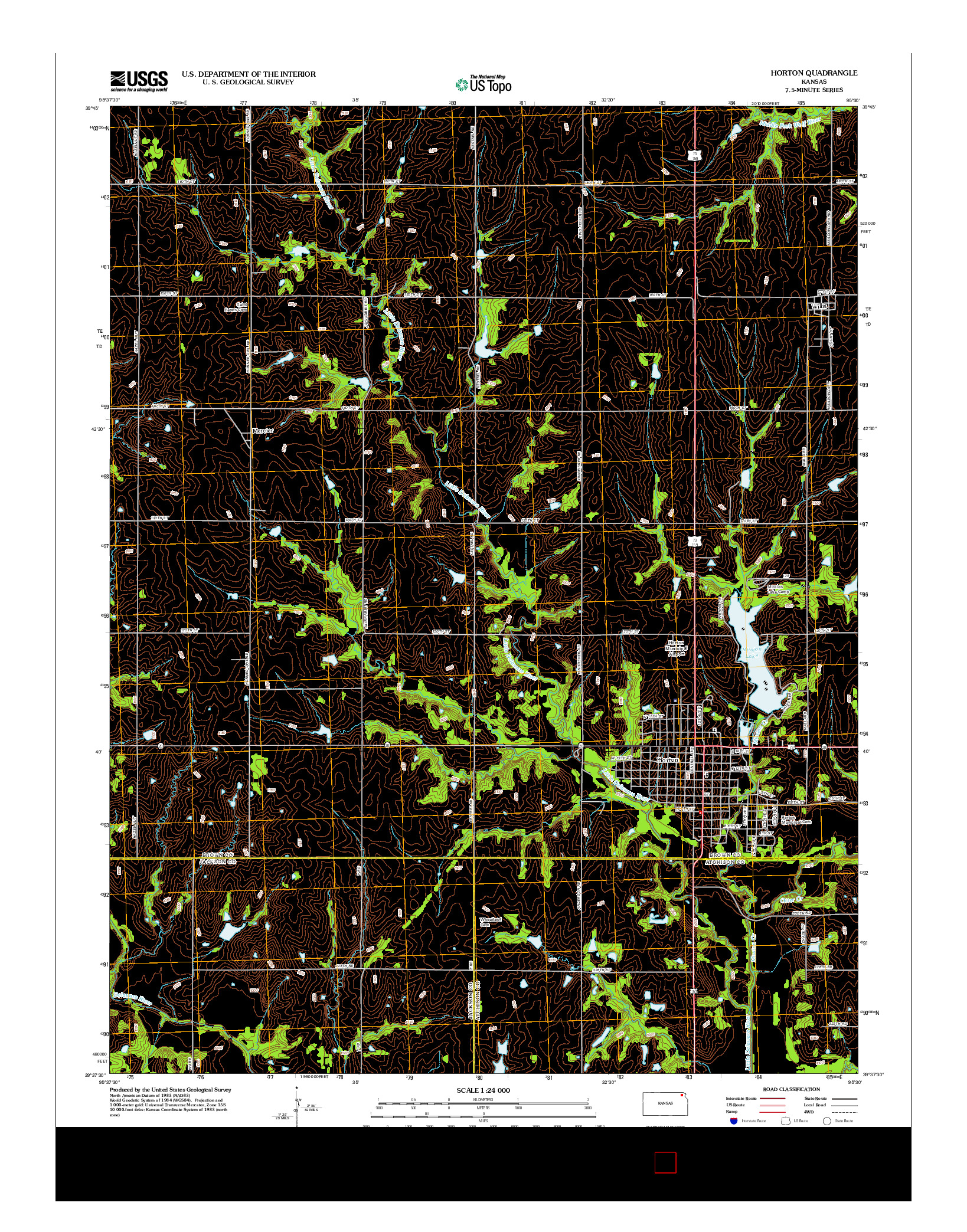 USGS US TOPO 7.5-MINUTE MAP FOR HORTON, KS 2012