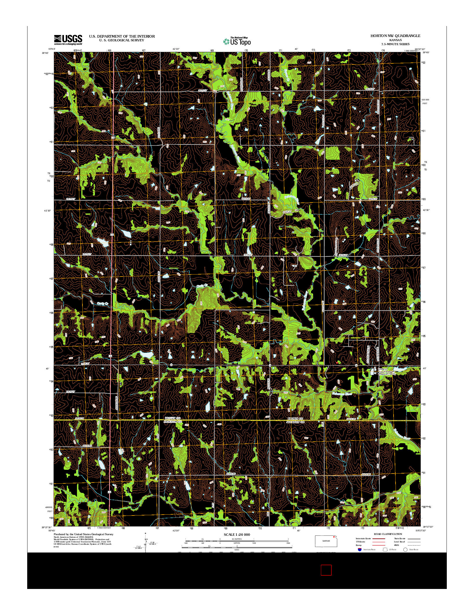 USGS US TOPO 7.5-MINUTE MAP FOR HORTON NW, KS 2012