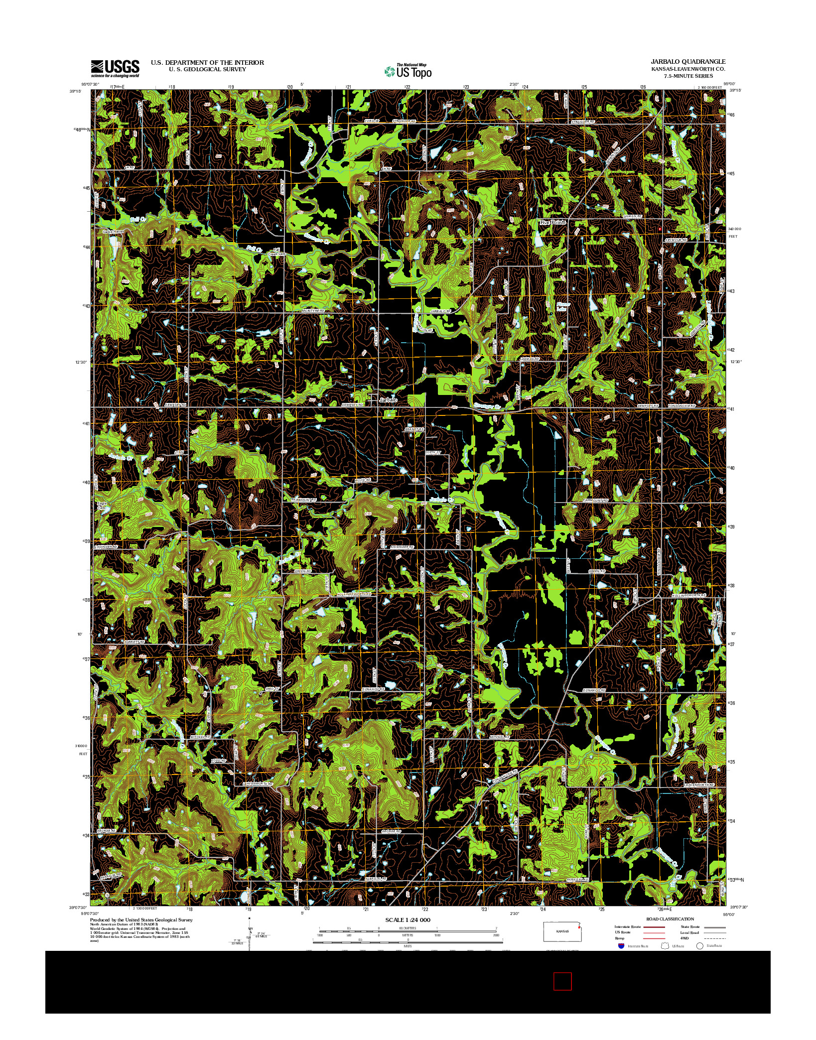 USGS US TOPO 7.5-MINUTE MAP FOR JARBALO, KS 2012