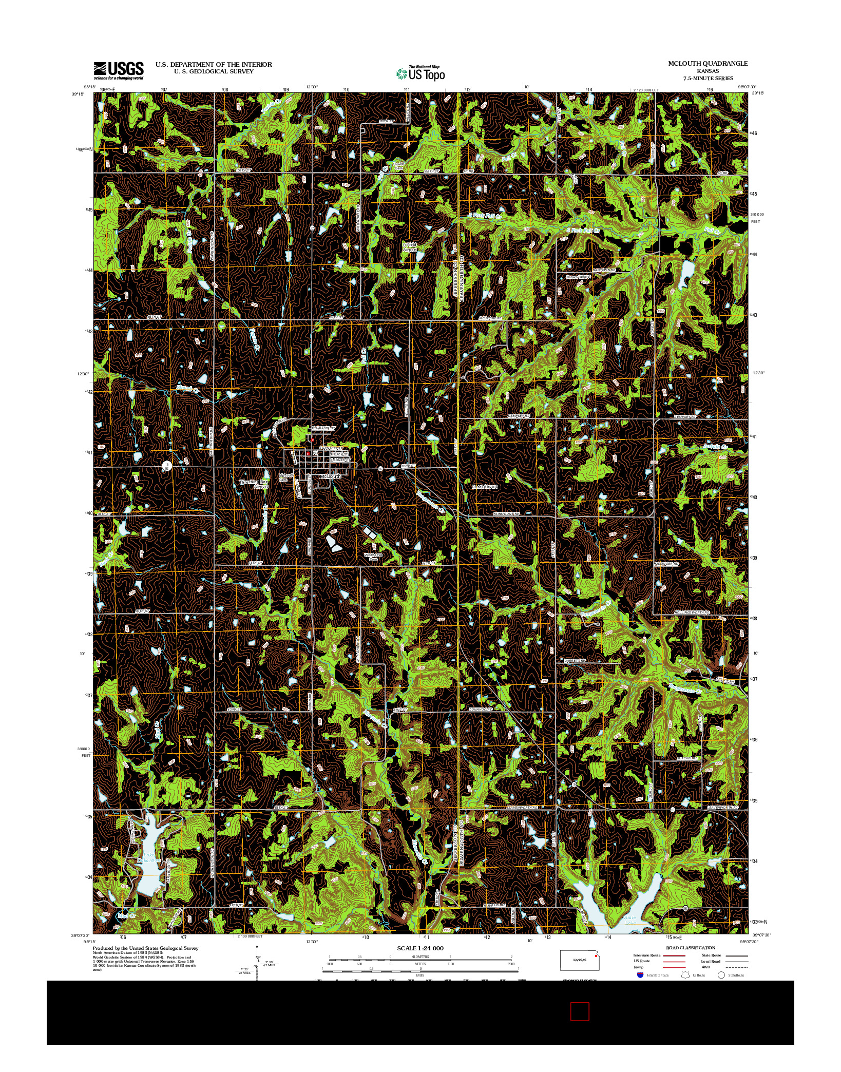 USGS US TOPO 7.5-MINUTE MAP FOR MCLOUTH, KS 2012