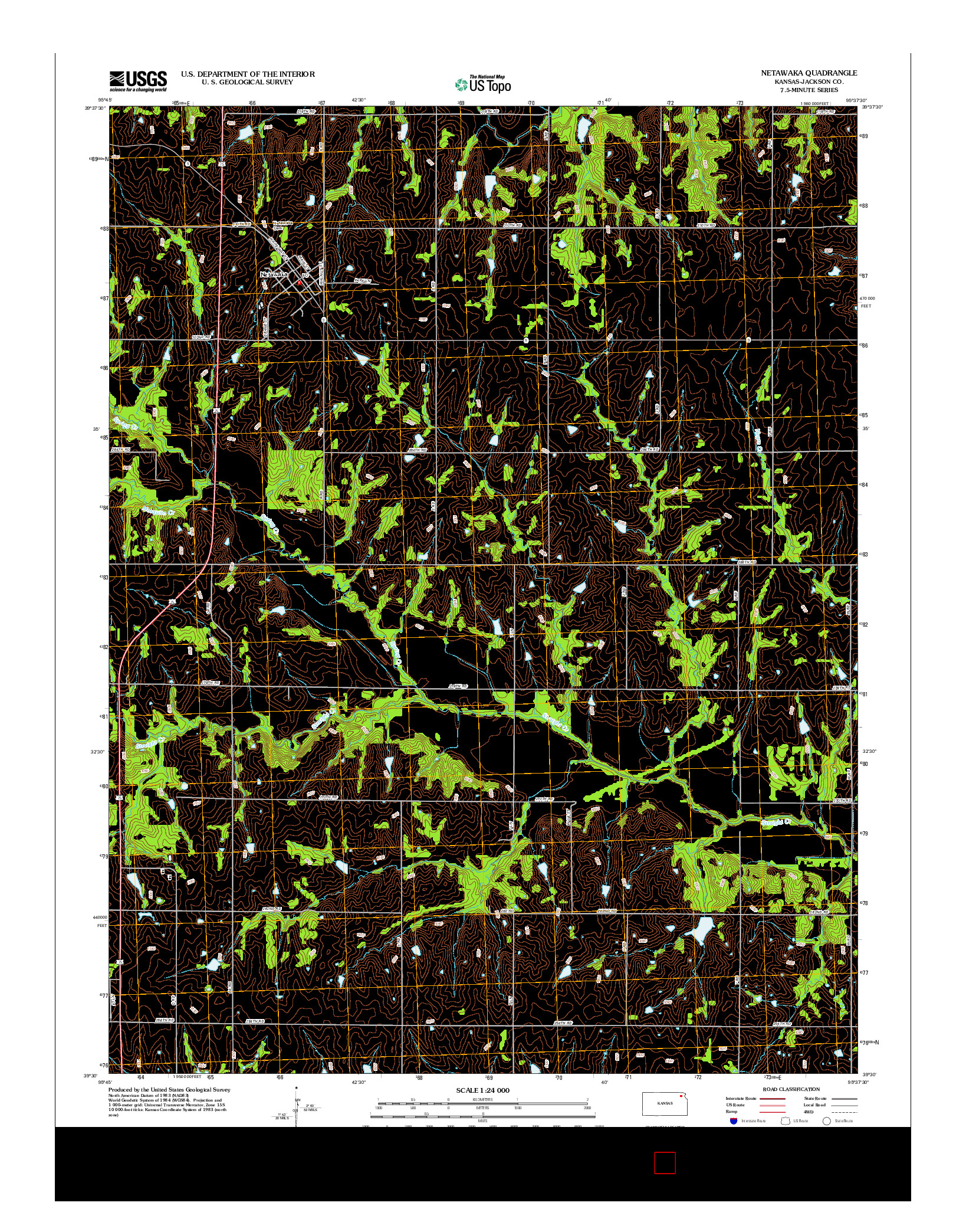 USGS US TOPO 7.5-MINUTE MAP FOR NETAWAKA, KS 2012