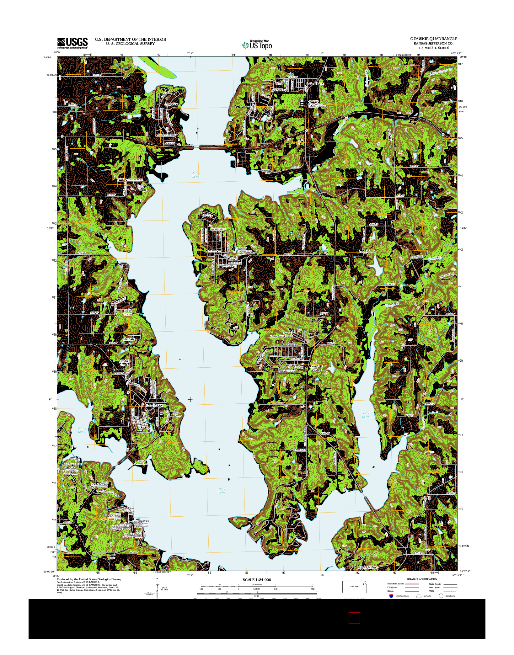 USGS US TOPO 7.5-MINUTE MAP FOR OZAWKIE, KS 2012