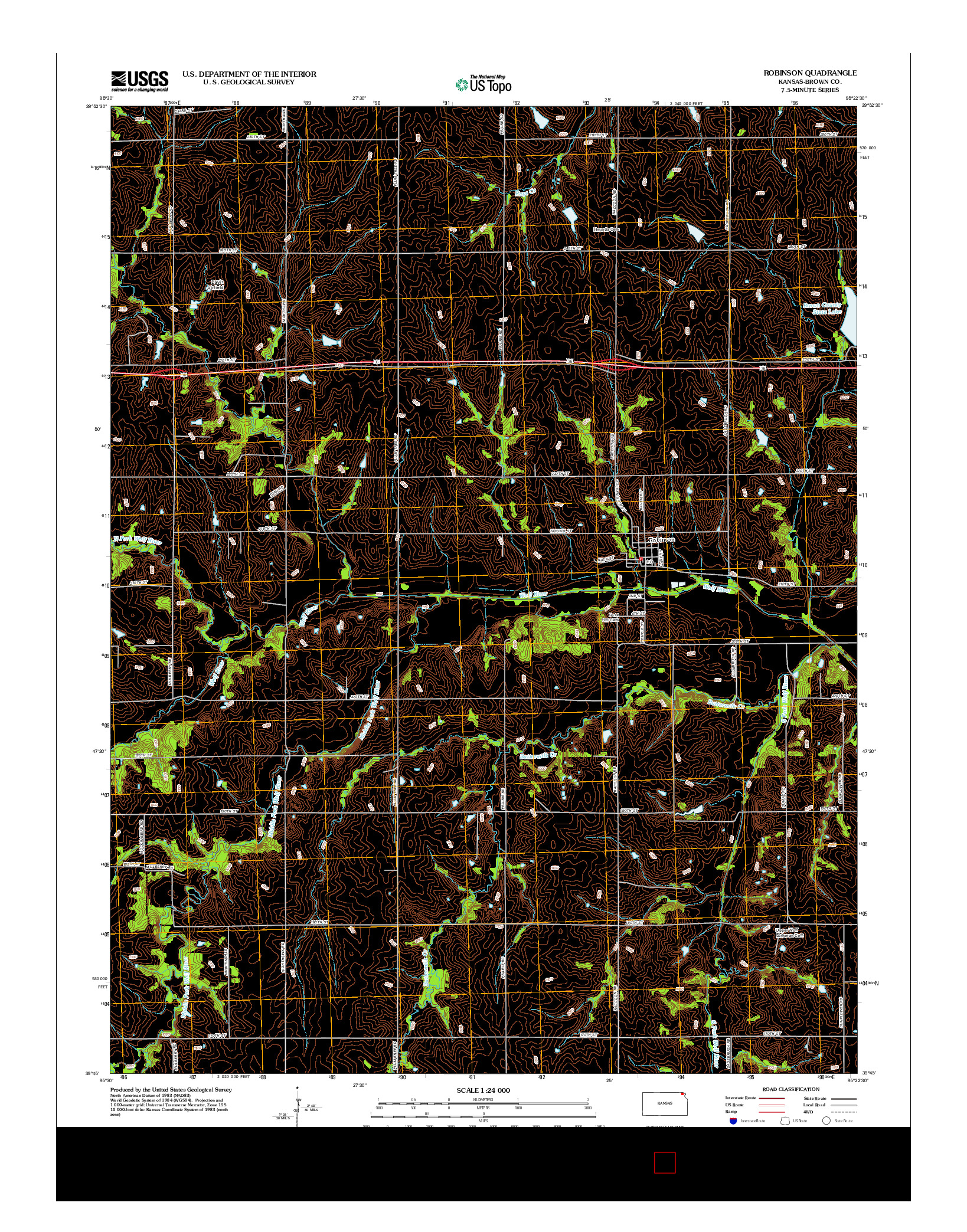 USGS US TOPO 7.5-MINUTE MAP FOR ROBINSON, KS 2012