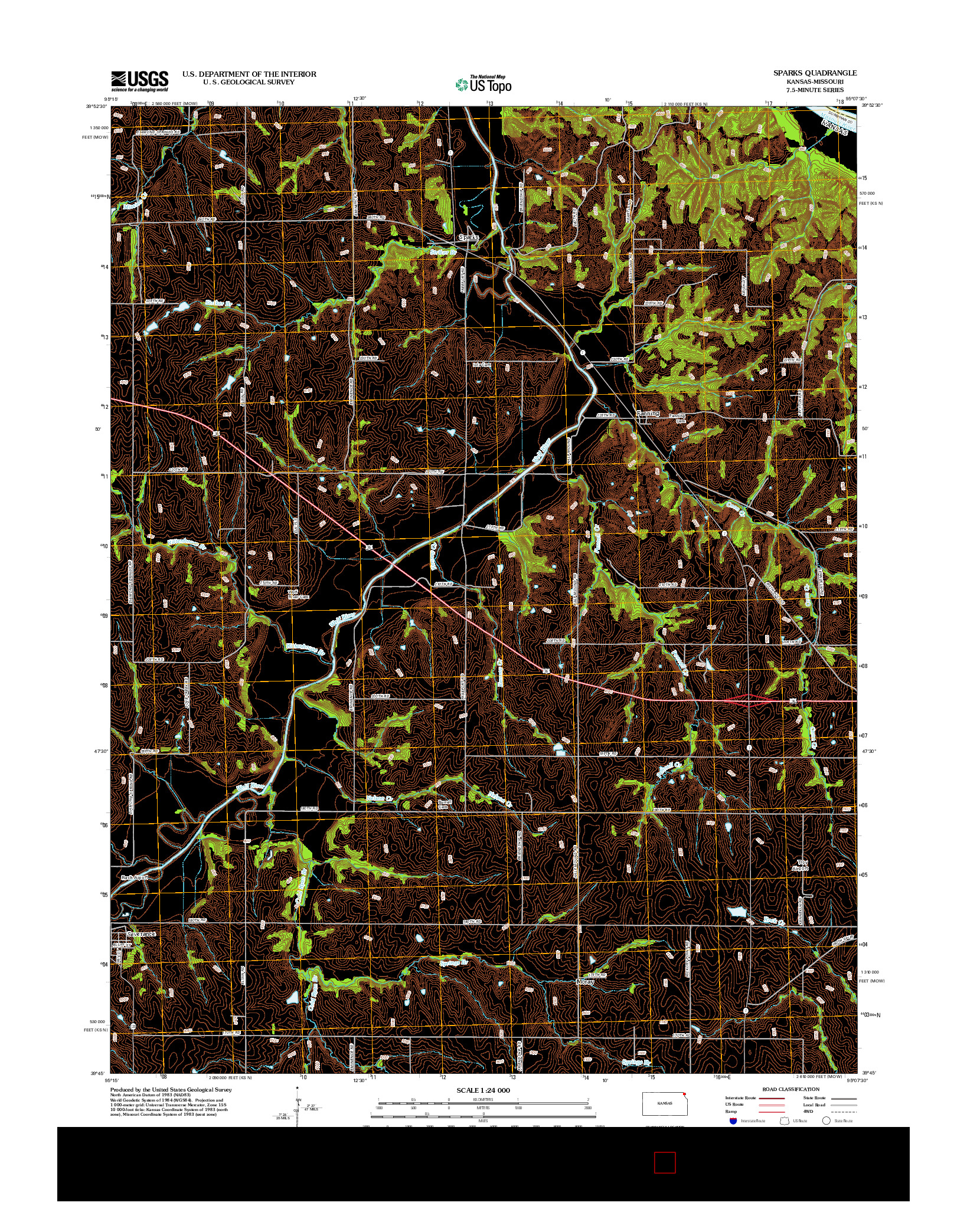 USGS US TOPO 7.5-MINUTE MAP FOR SPARKS, KS-MO 2012