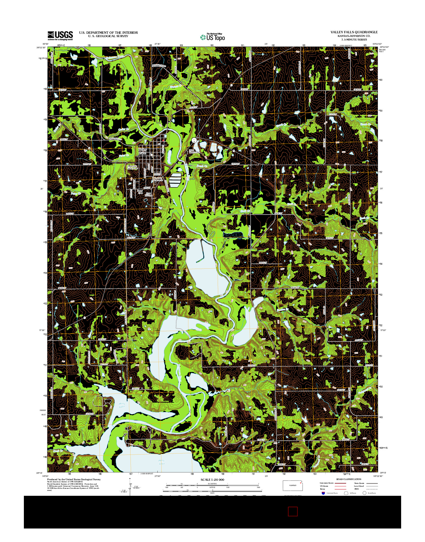 USGS US TOPO 7.5-MINUTE MAP FOR VALLEY FALLS, KS 2012
