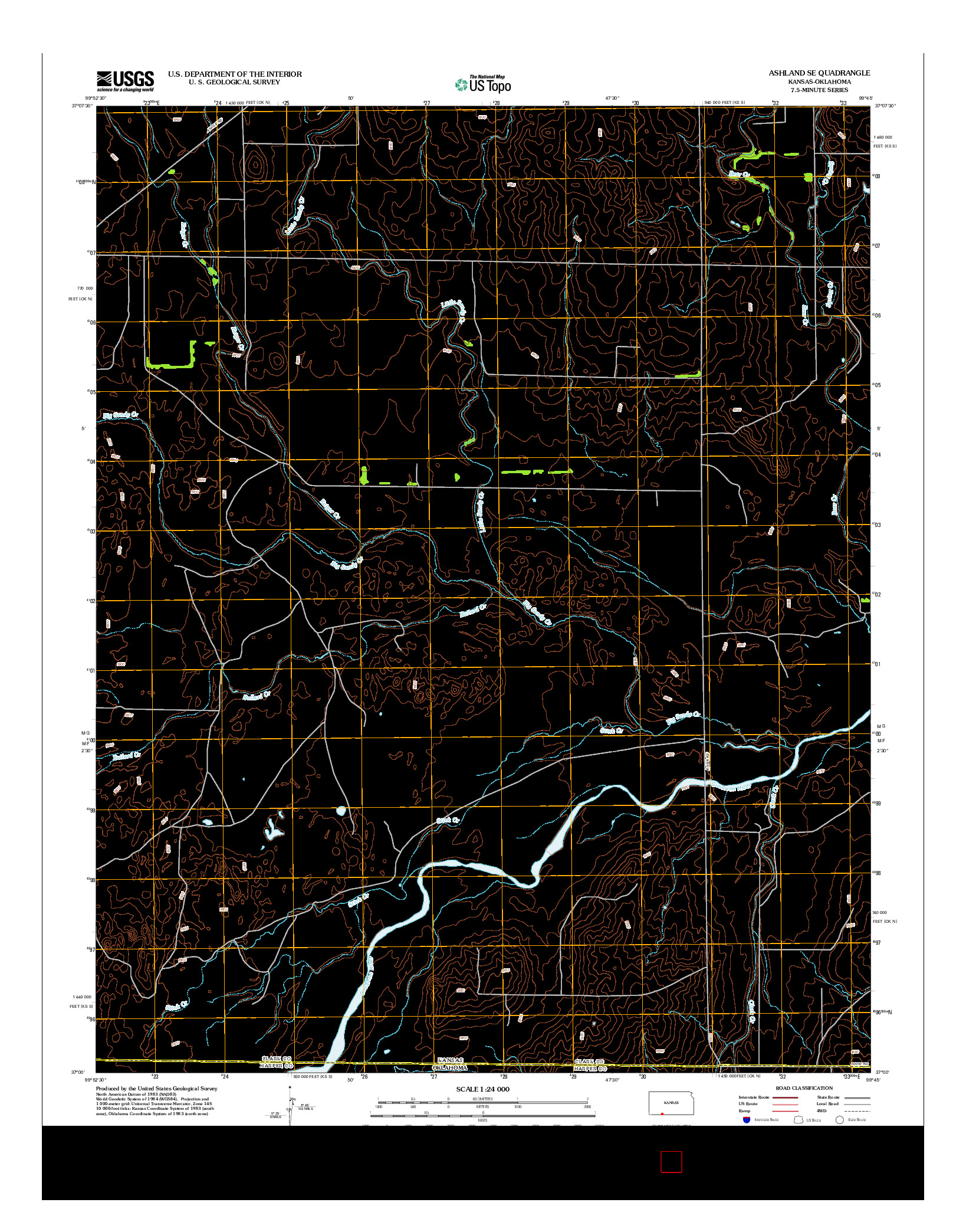 USGS US TOPO 7.5-MINUTE MAP FOR ASHLAND SE, KS-OK 2012