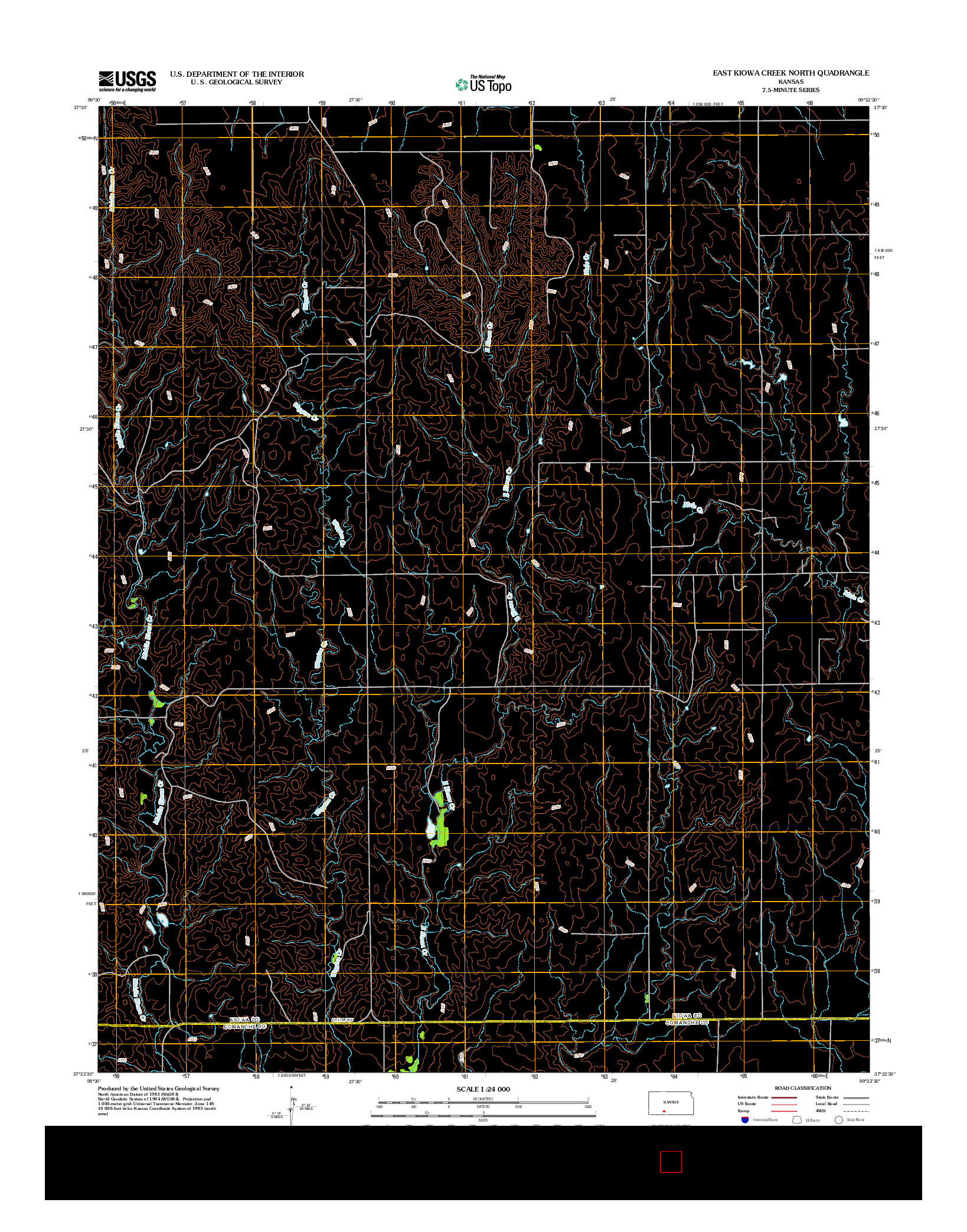 USGS US TOPO 7.5-MINUTE MAP FOR EAST KIOWA CREEK NORTH, KS 2012