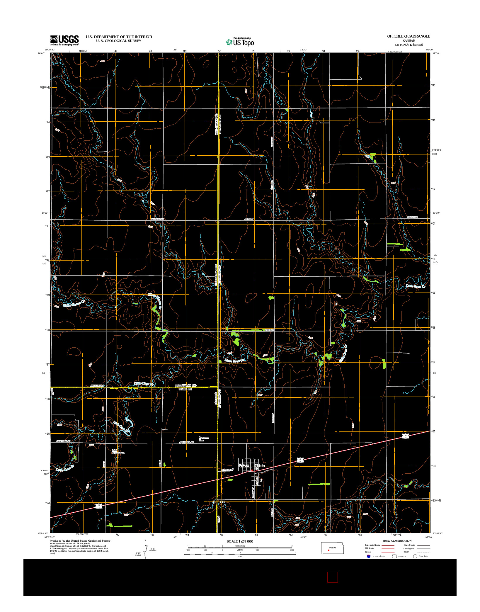 USGS US TOPO 7.5-MINUTE MAP FOR OFFERLE, KS 2012